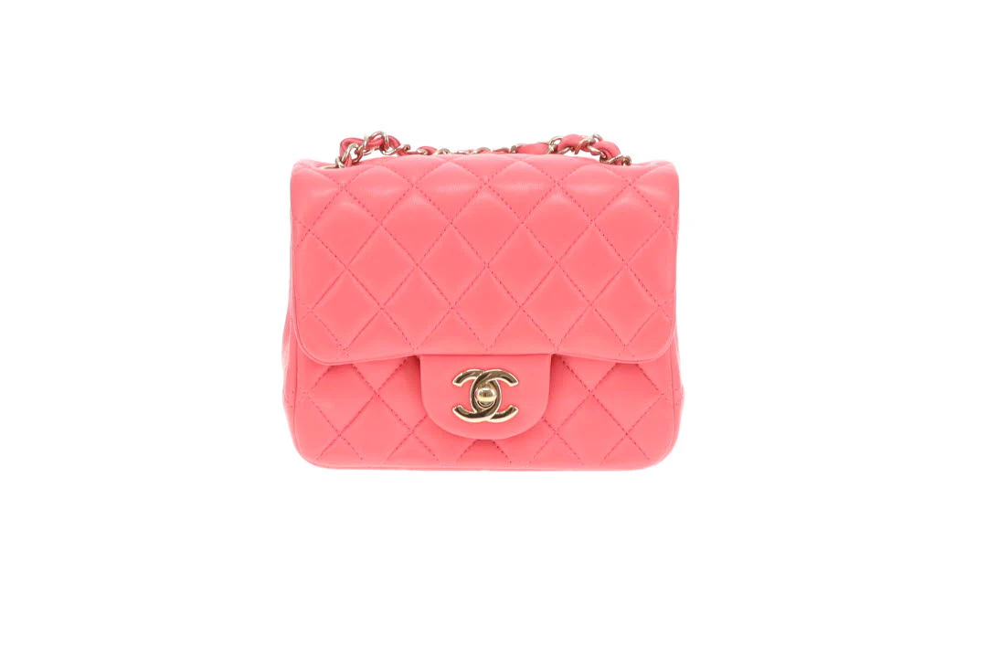 Chanel  Classic Flap Mini Square Pink Lambskin GHW 2020
