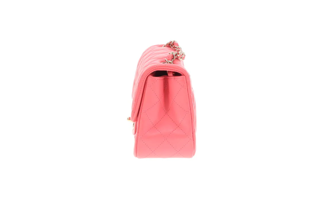 Chanel  Classic Flap Mini Square Pink Lambskin GHW 2020 - Image 10