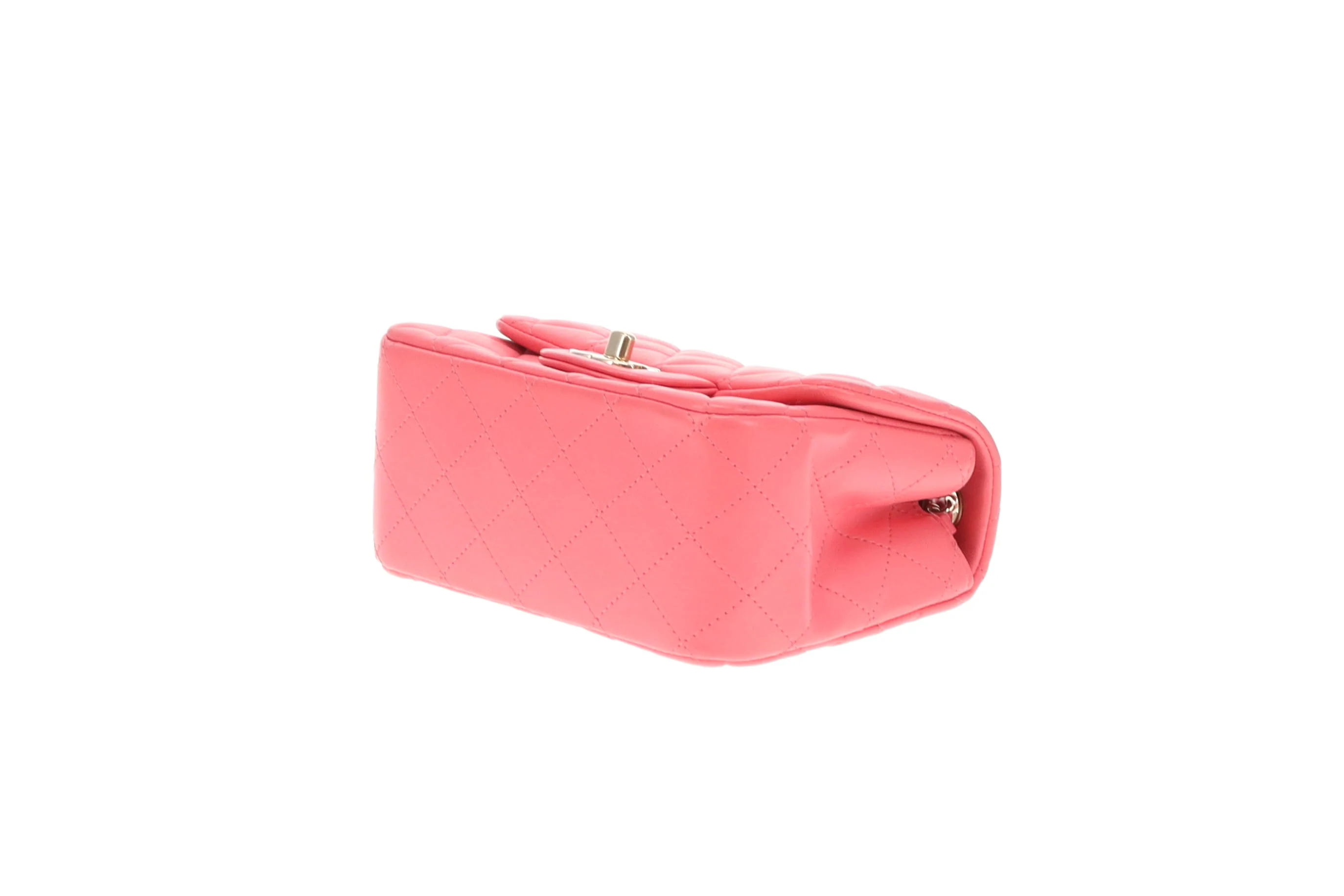 Chanel  Classic Flap Mini Square Pink Lambskin GHW 2020 - Image 13