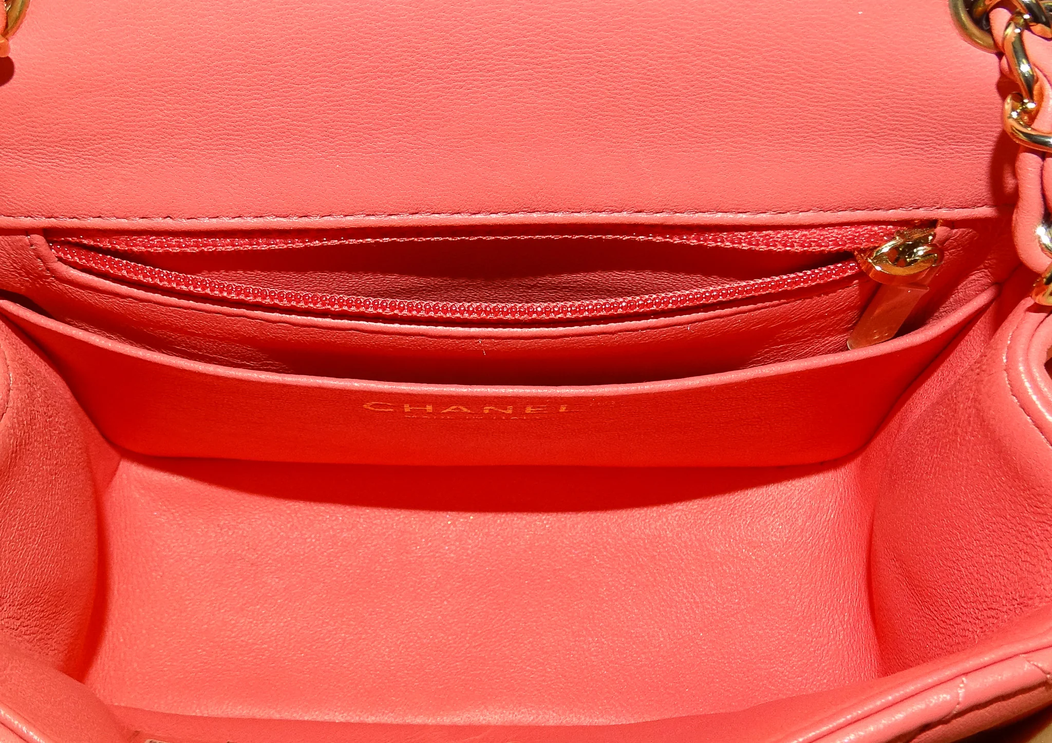 Chanel  Classic Flap Mini Square Pink Lambskin GHW 2020 - Image 14