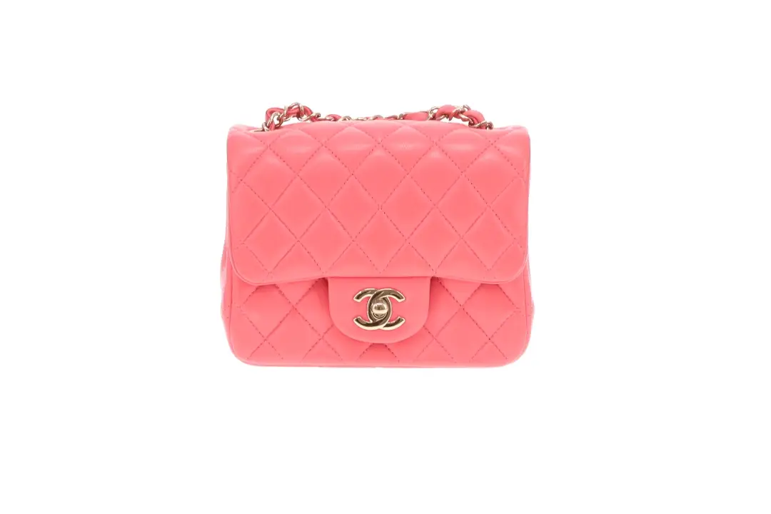 Chanel  Classic Flap Mini Square Pink Lambskin GHW 2020 - Image 5