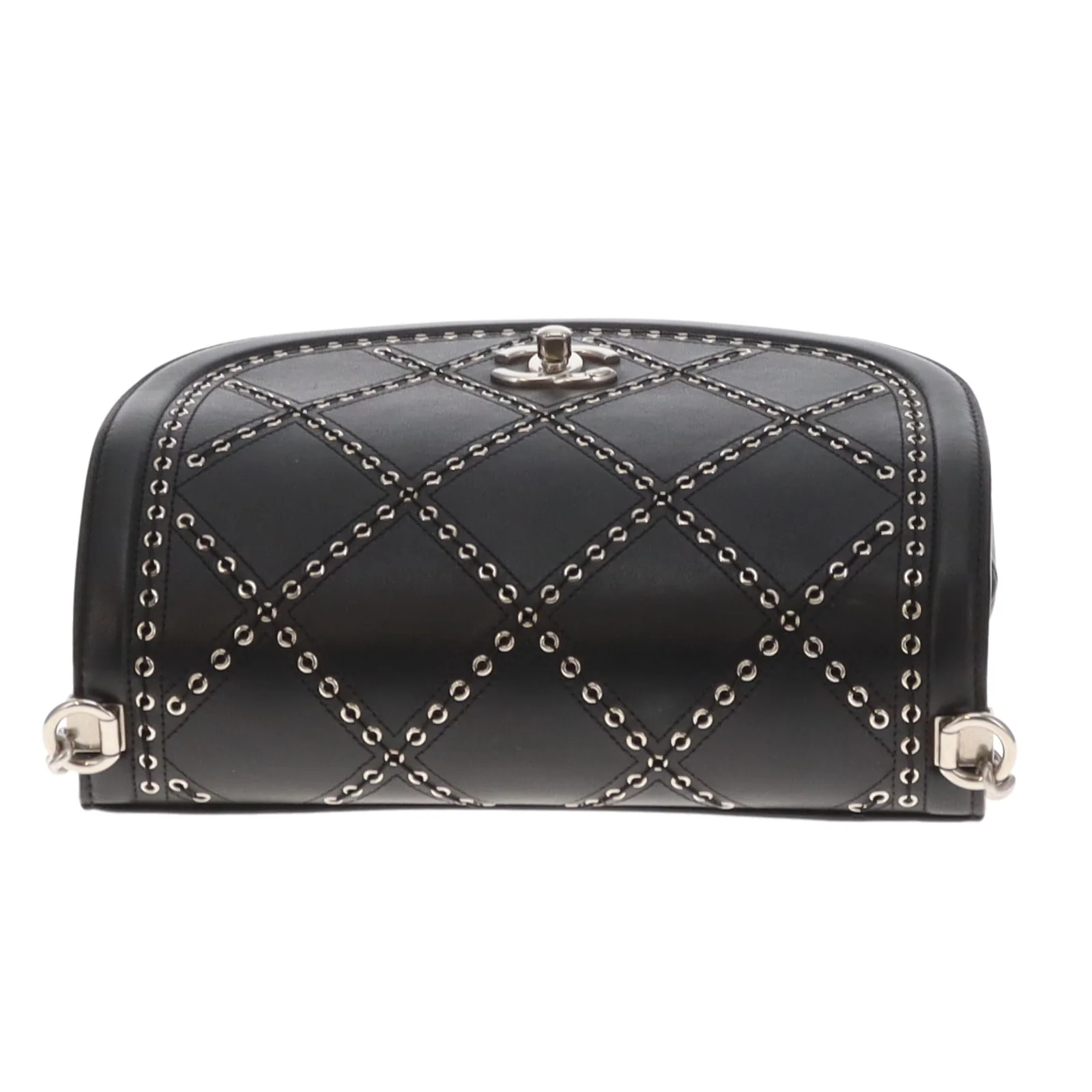 Chanel Coco Eyelets Flap Bag Black and SHW 2018 - Image 12