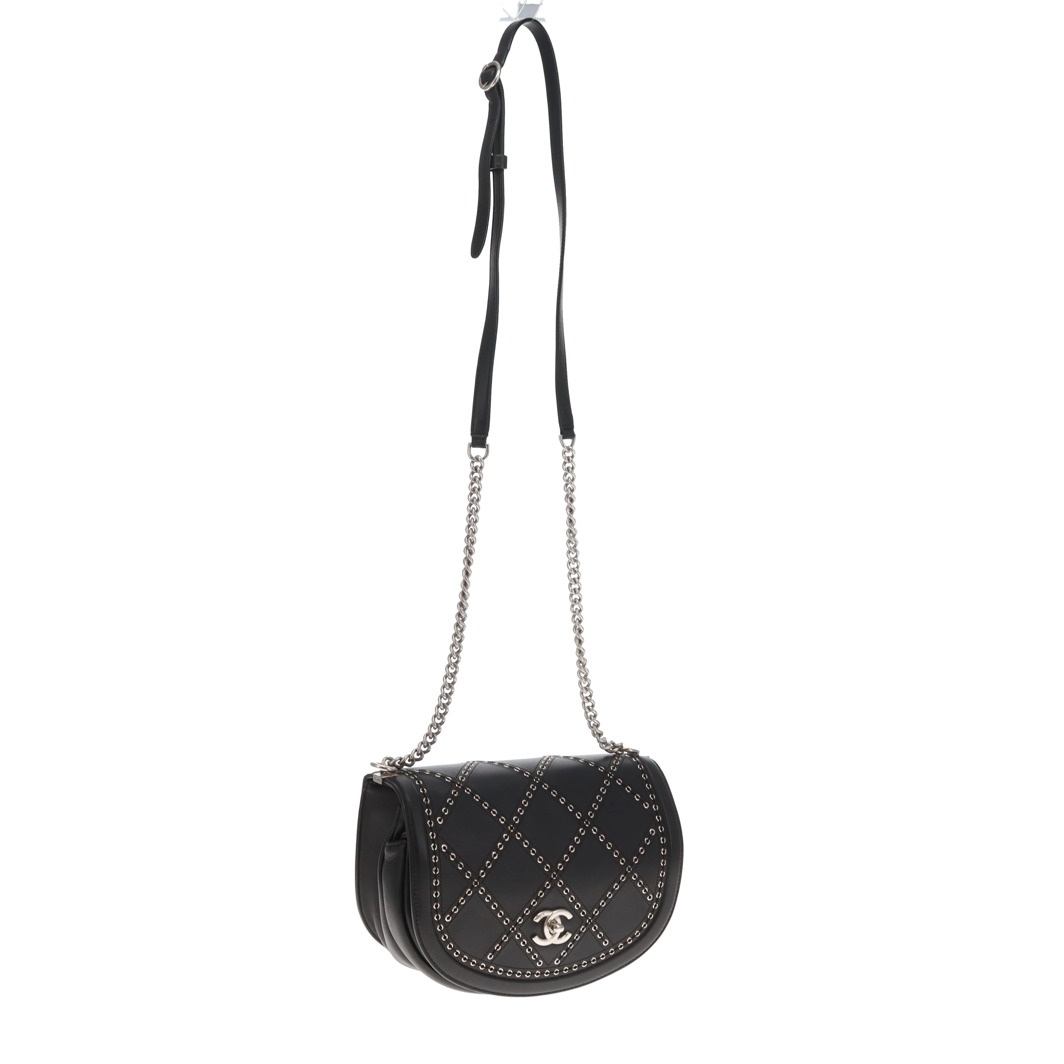 Chanel Coco Eyelets Flap Bag Black and SHW 2018 - Image 13