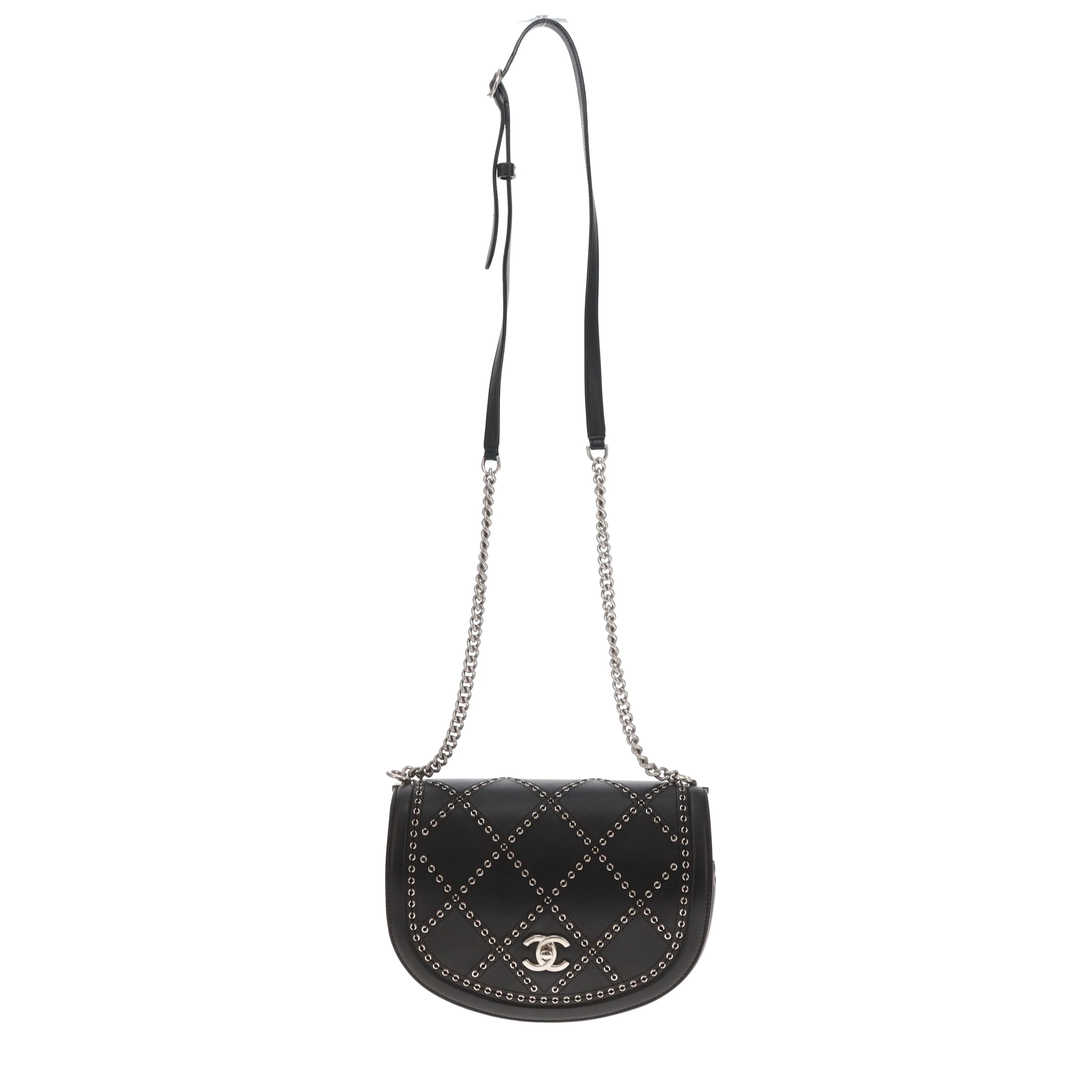 Chanel Coco Eyelets Flap Bag Black and SHW 2018 - Image 4