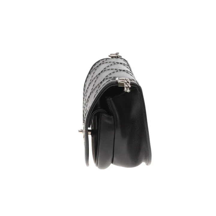 Chanel Coco Eyelets Flap Bag Black and SHW 2018 - Image 8