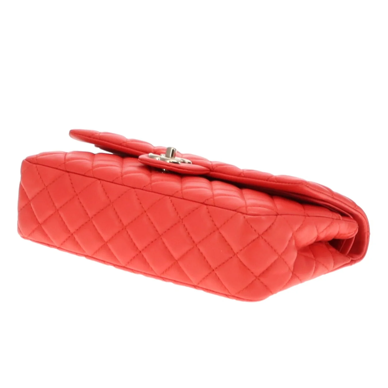 Chanel Classic Medium Double Flap Coral Red Lambskin SH 2008/09 - Image 10