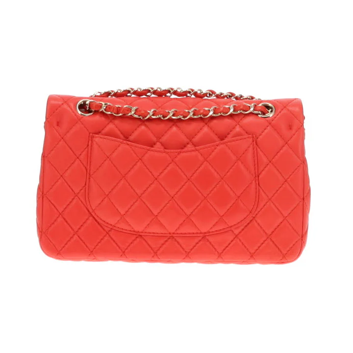 Chanel Classic Medium Double Flap Coral Red Lambskin SH 2008/09 - Image 12