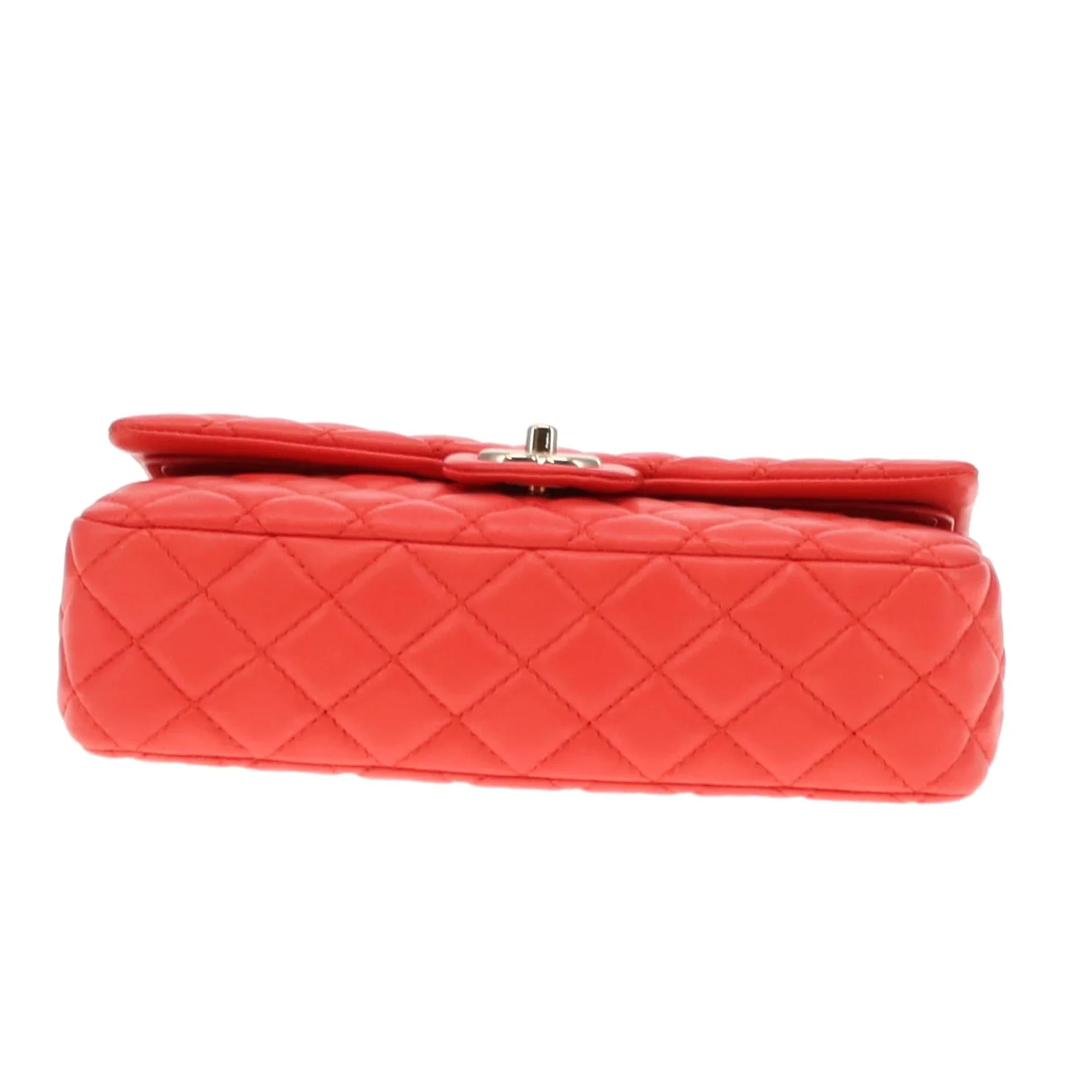 Chanel Classic Medium Double Flap Coral Red Lambskin SH 2008/09 - Image 8
