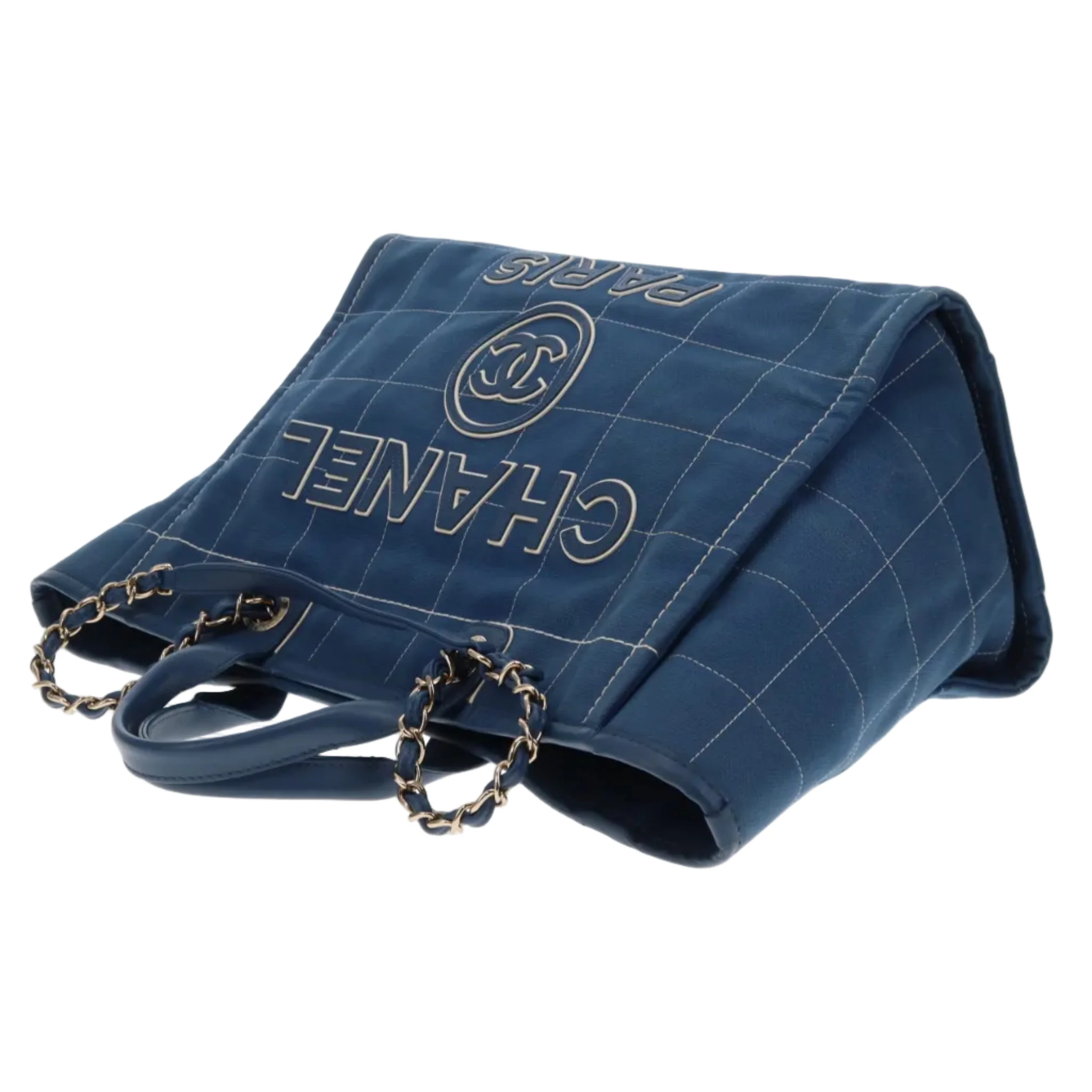 Chanel Deauville Large Denim Blue Shopping Tote 2023 - Image 14