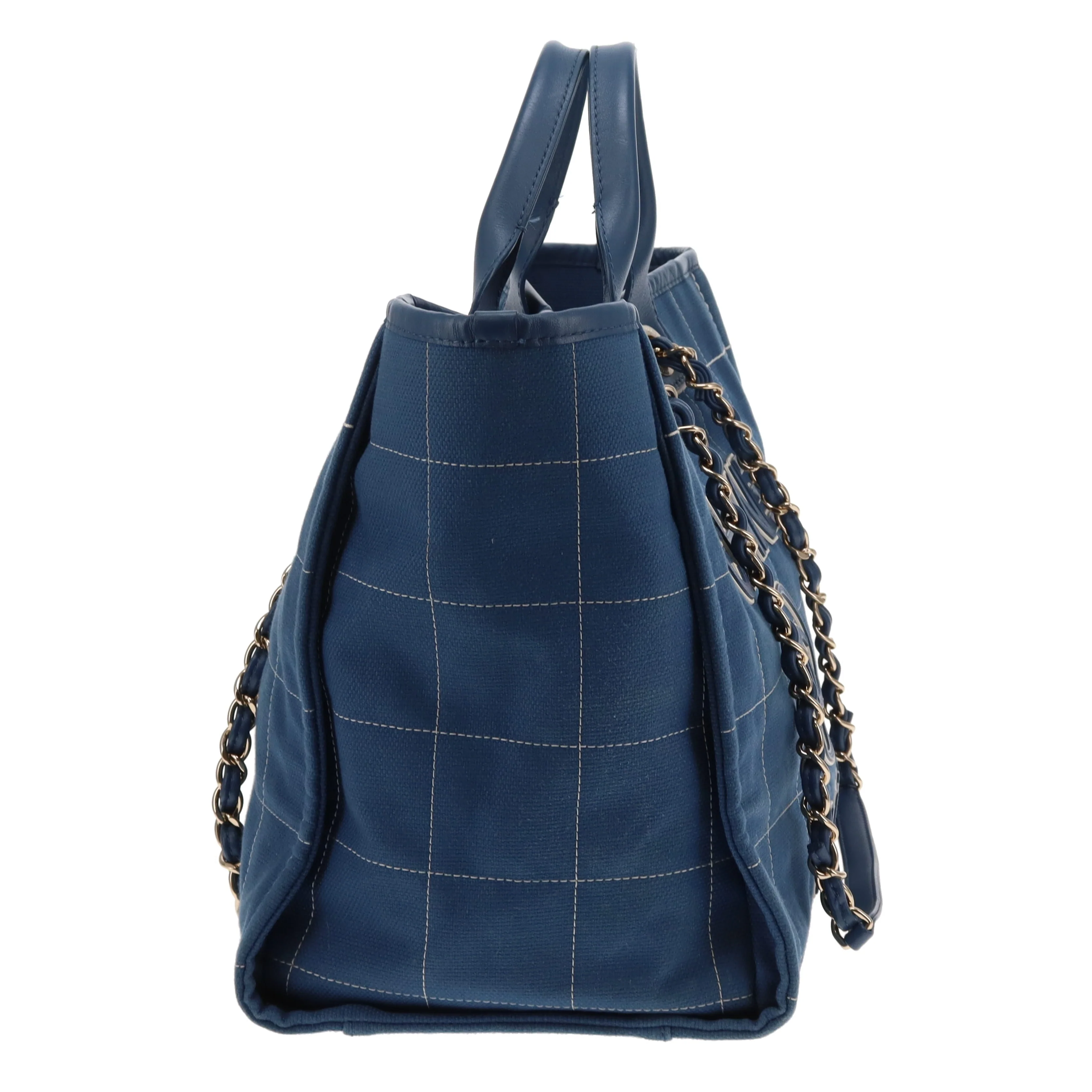 Chanel Deauville Large Denim Blue Shopping Tote 2023 - Image 7