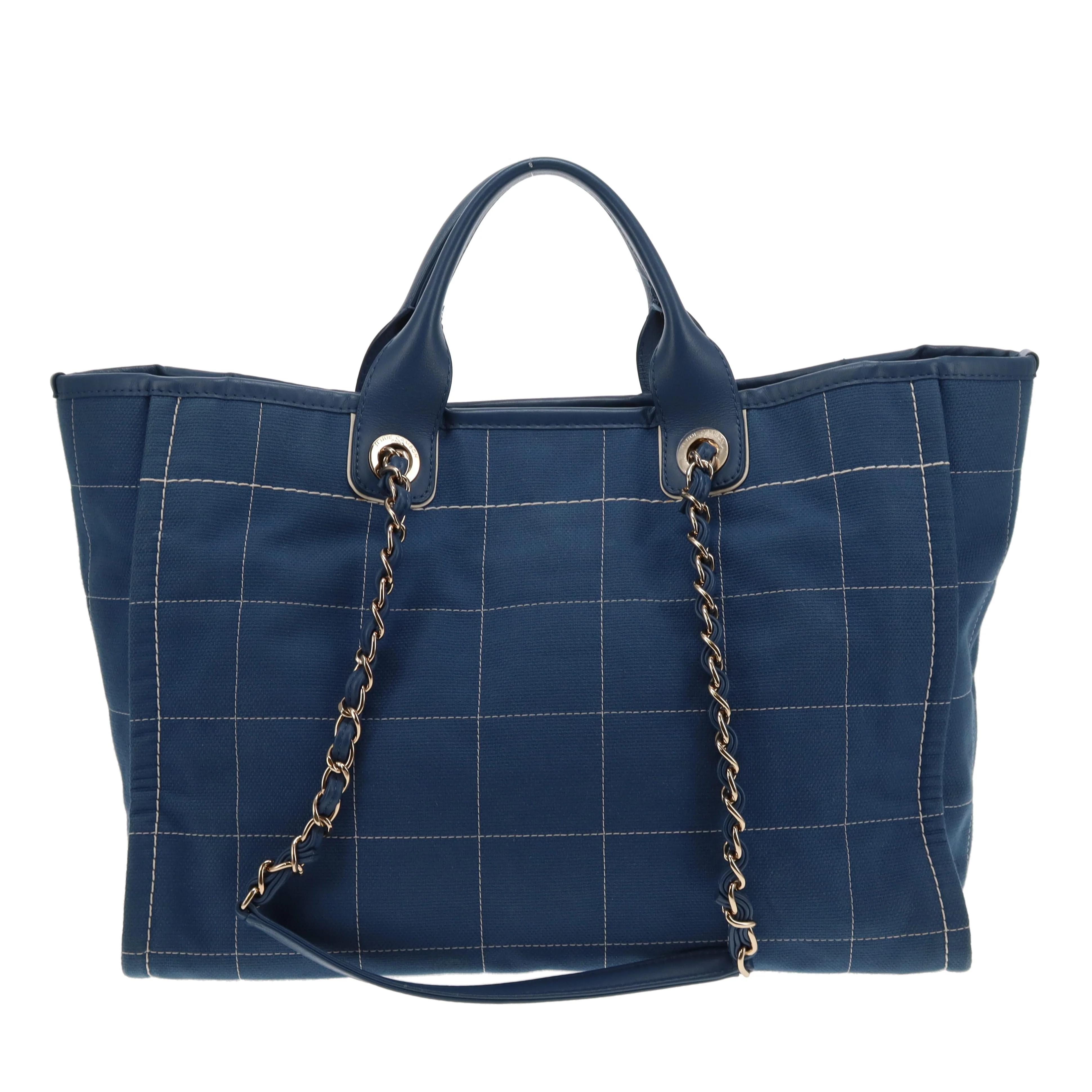 Chanel Deauville Large Denim Blue Shopping Tote 2023 - Image 8