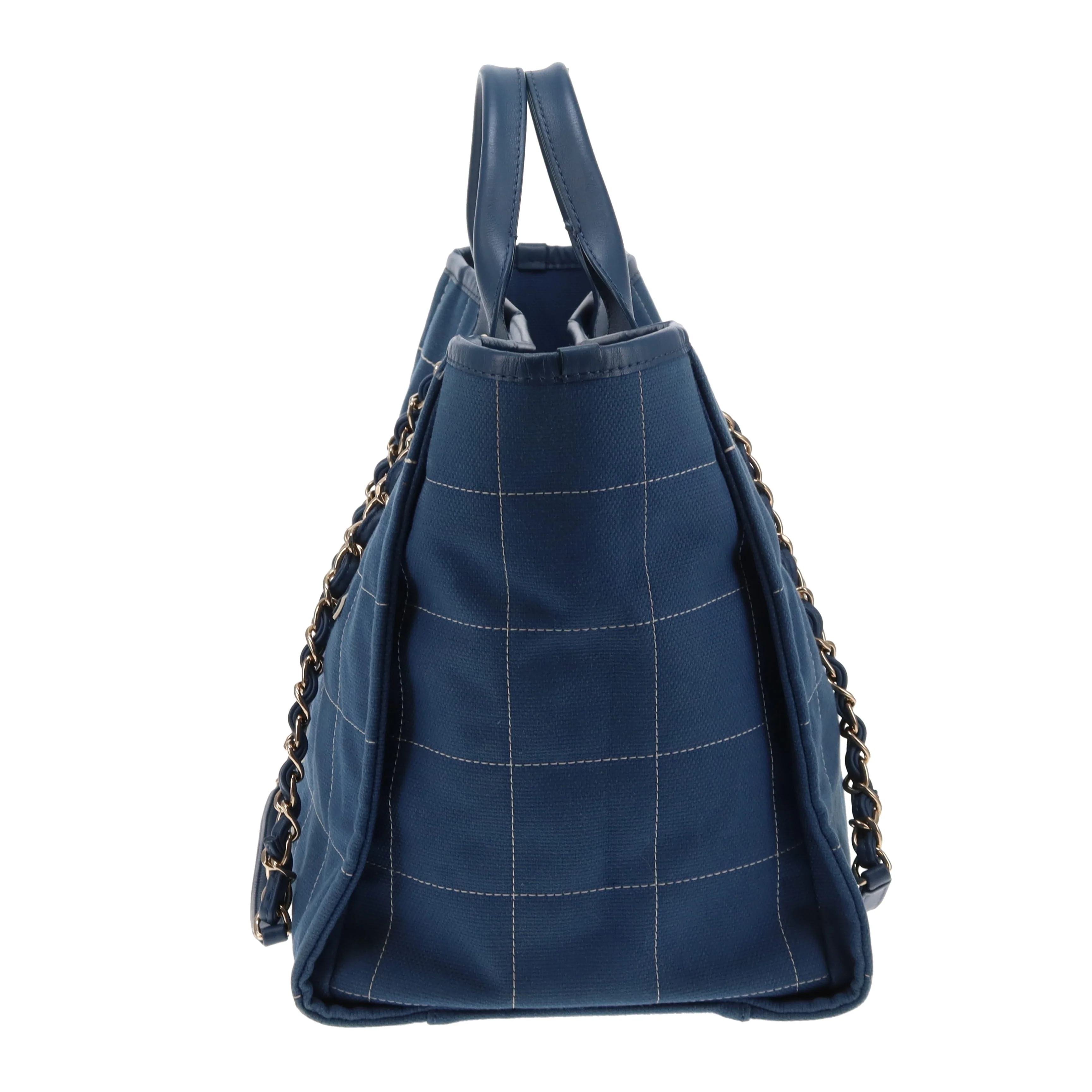 Chanel Deauville Large Denim Blue Shopping Tote 2023 - Image 9