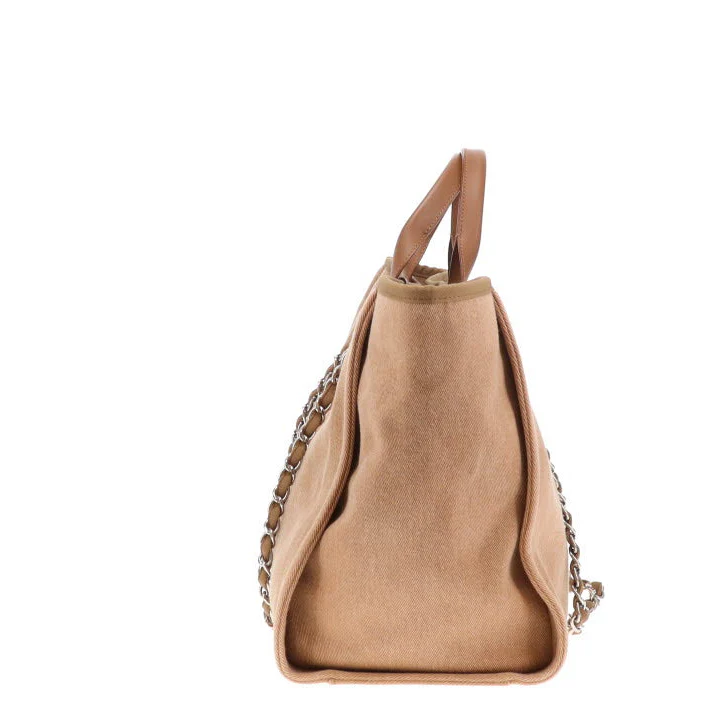 Chanel Deauville Tote Beige With Sequin Logo 23 Series - Image 12