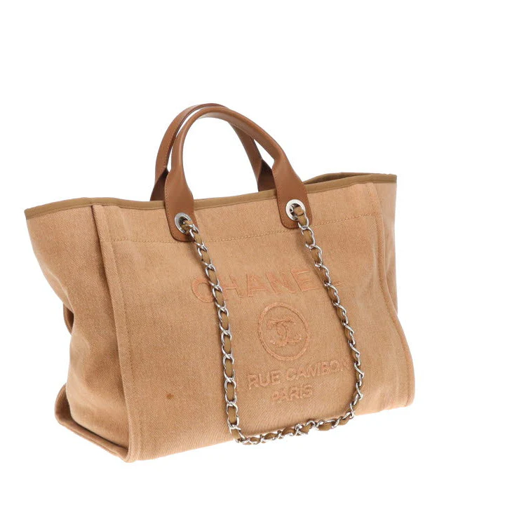 Chanel Deauville Tote Beige With Sequin Logo 23 Series - Image 5