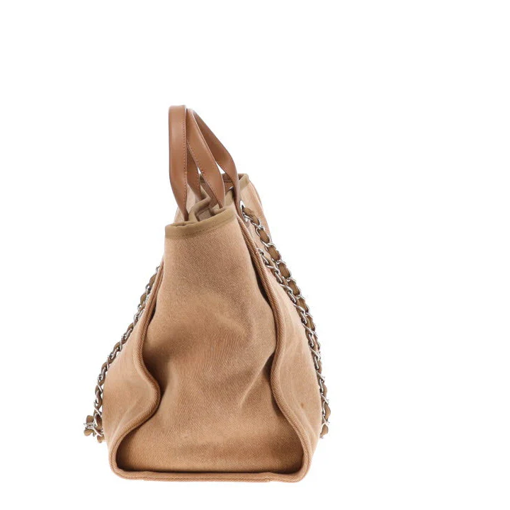 Chanel Deauville Tote Beige With Sequin Logo 23 Series - Image 6
