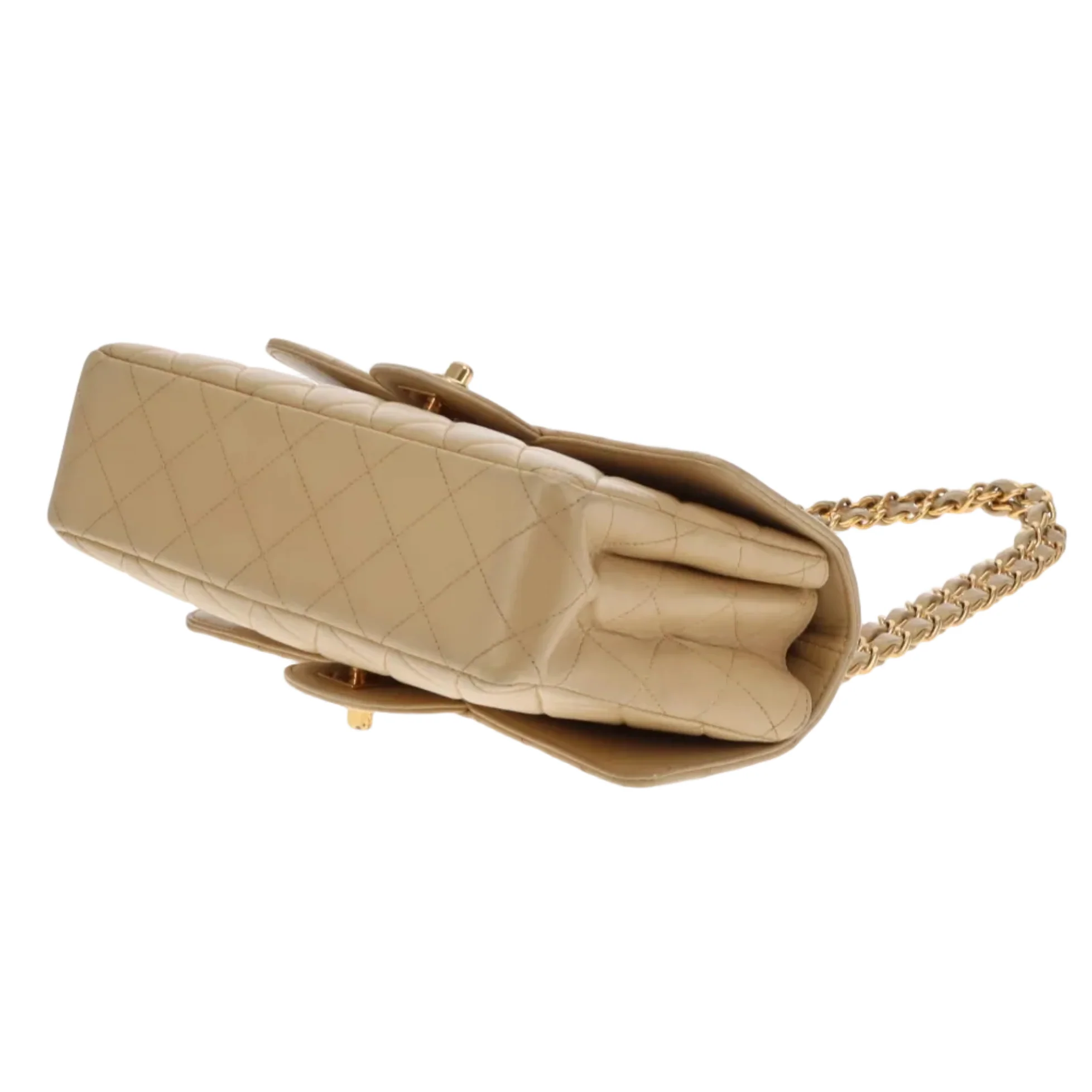Chanel Double Sided Classic Flap In Beige Lambskin Leather And Gold Hardware Vintage 1996/97 - Image 12