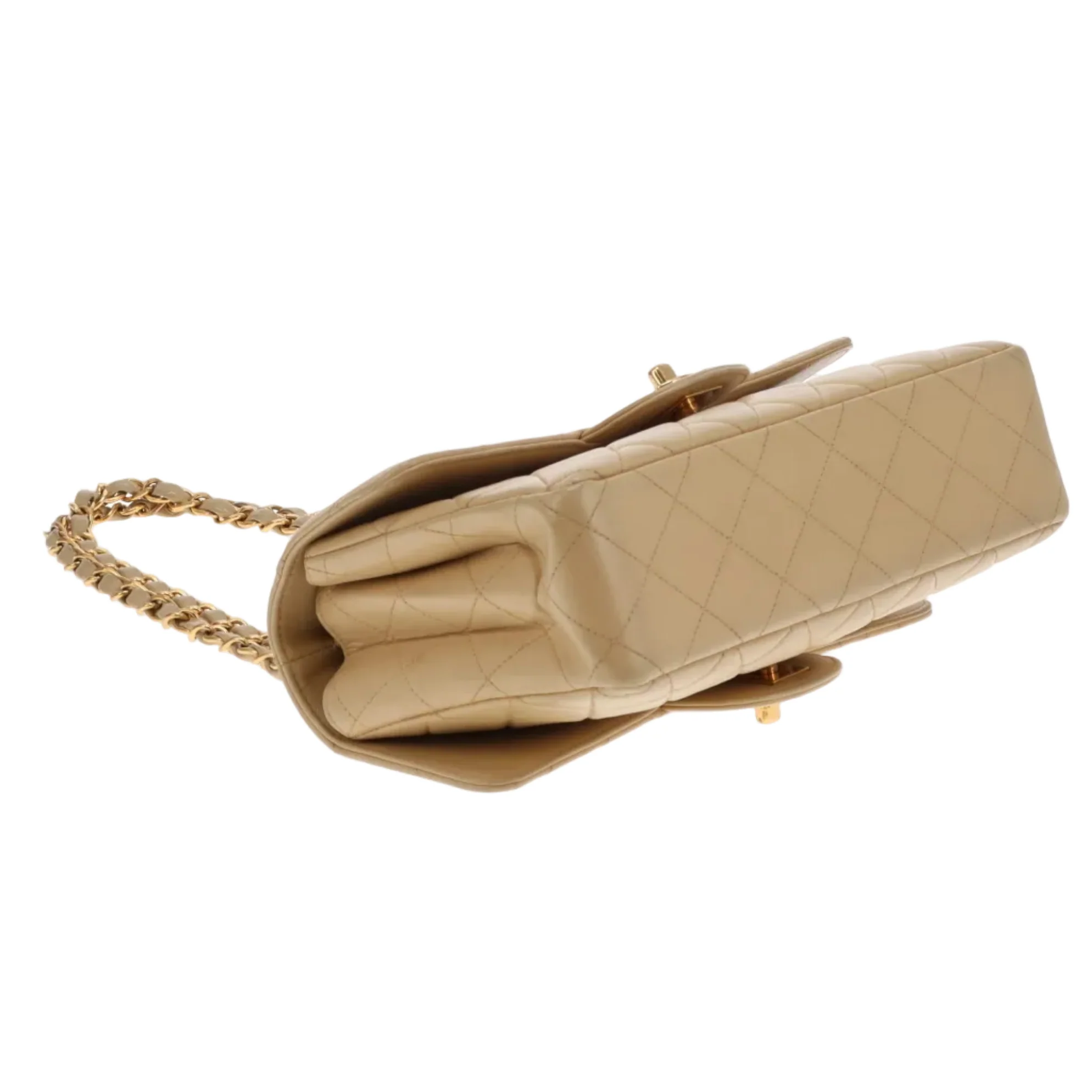 Chanel Double Sided Classic Flap In Beige Lambskin Leather And Gold Hardware Vintage 1996/97 - Image 13
