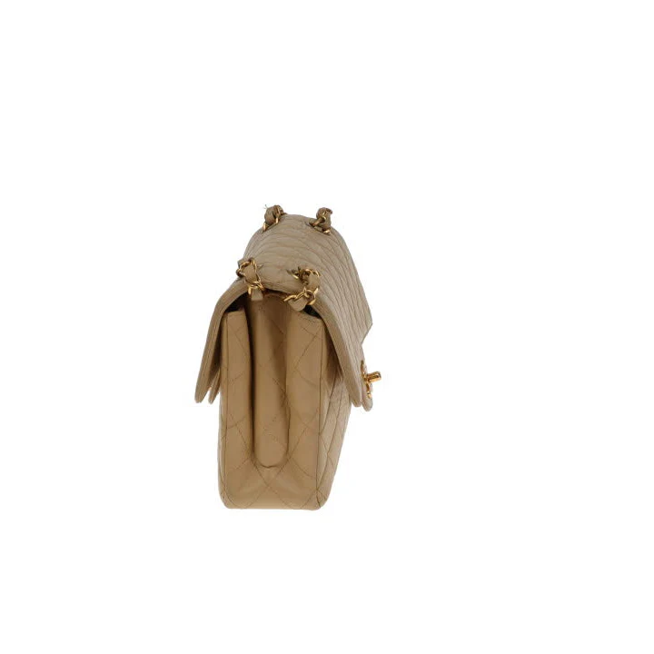 Chanel Double Sided Classic Flap In Beige Lambskin Leather And Gold Hardware Vintage 1996/97 - Image 7