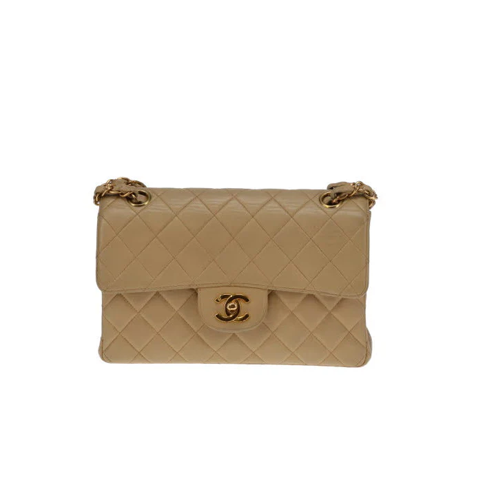 Chanel Double Sided Classic Flap In Beige Lambskin Leather And Gold Hardware Vintage 1996/97 - Image 8