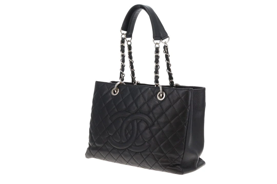 Chanel GST Grande Shopping Tote Black Caviar Leather With Silver Hardware NM - Image 11