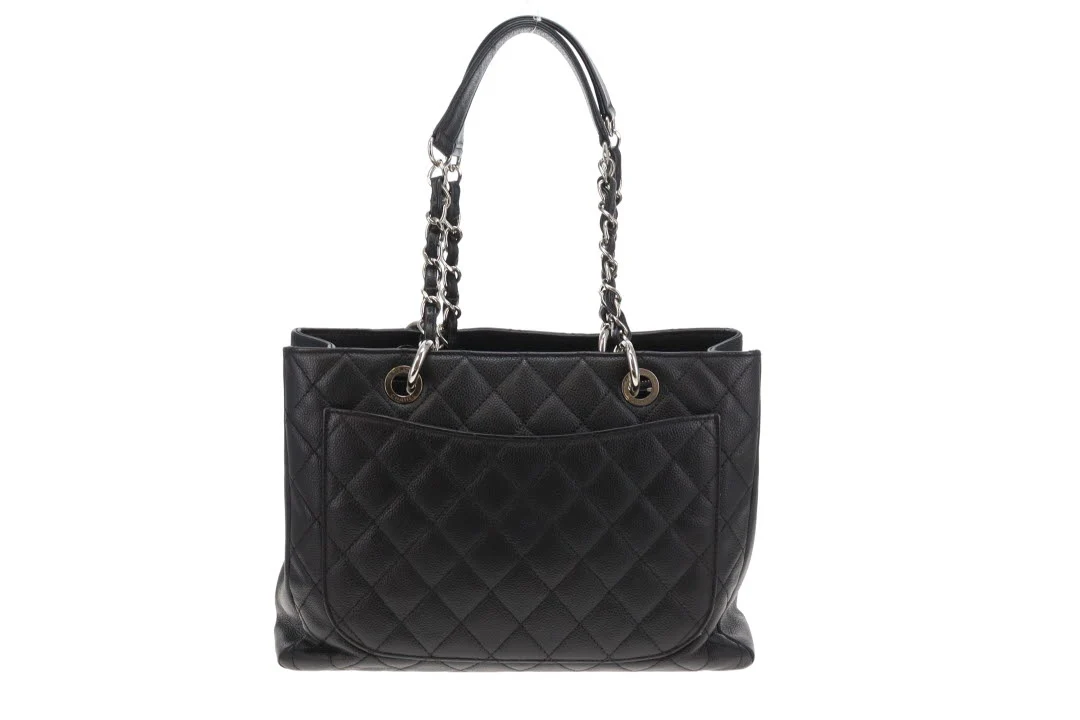 Chanel GST Grande Shopping Tote Black Caviar Leather With Silver Hardware NM - Image 6