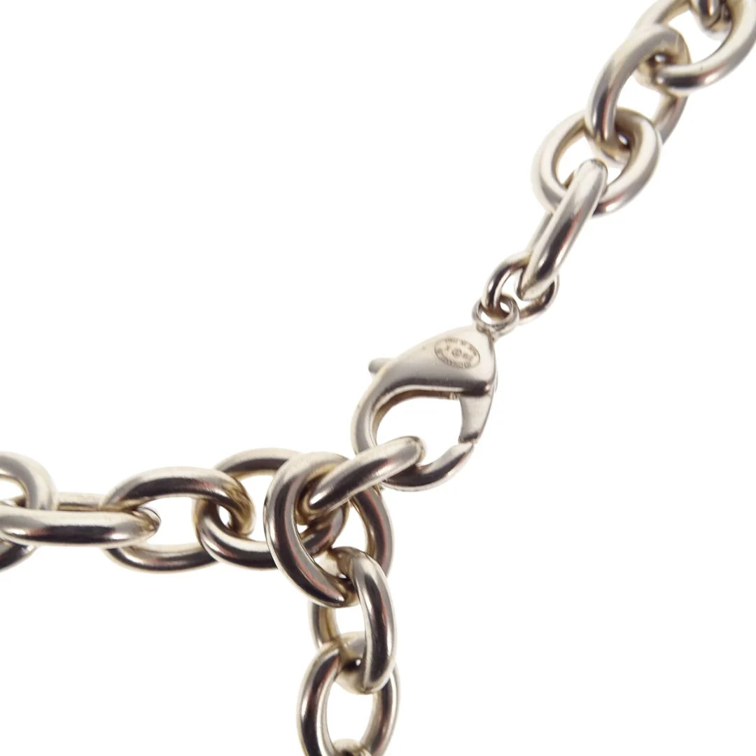 Chanel Logo Gold Tone Necklace With Onyx Caviar 2018 - Image 5