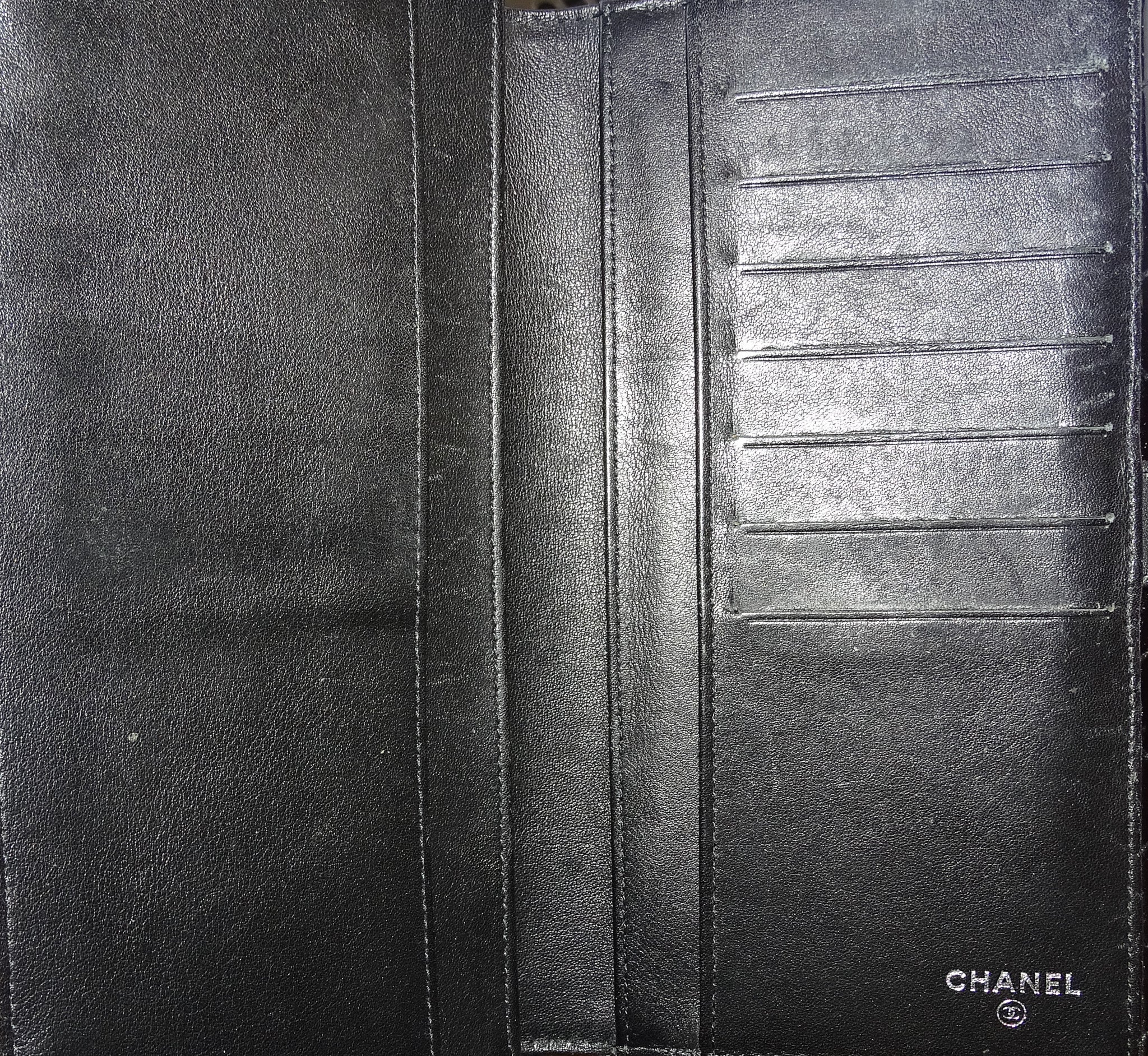 Chanel Long Flap Wallet Black Patent SHW 2011 - Image 11