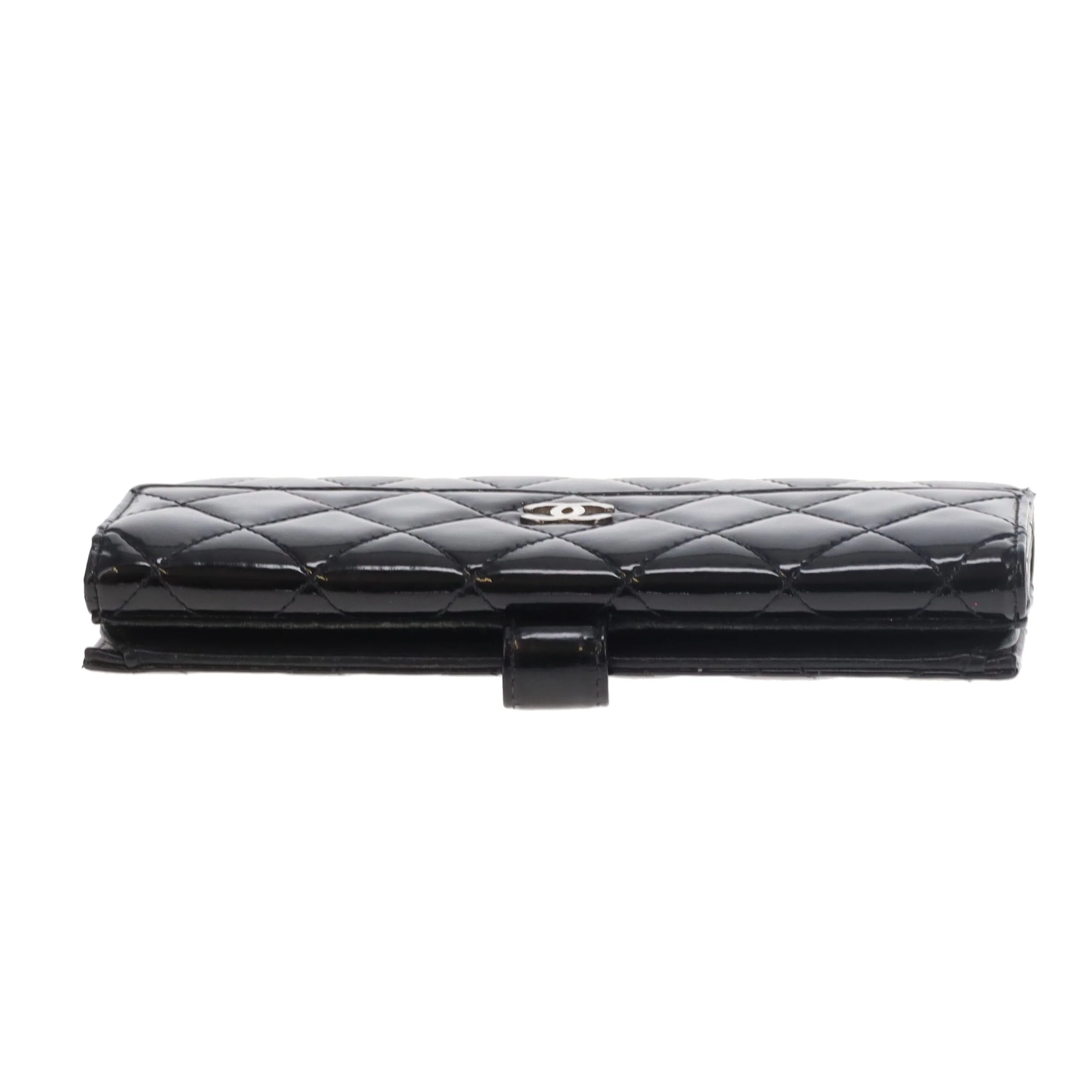 Chanel Long Flap Wallet Black Patent SHW 2011 - Image 5
