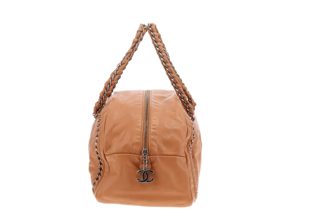 Chanel Luxe Ligne Bowling Bag Tan SHW 2005/06 - Image 5