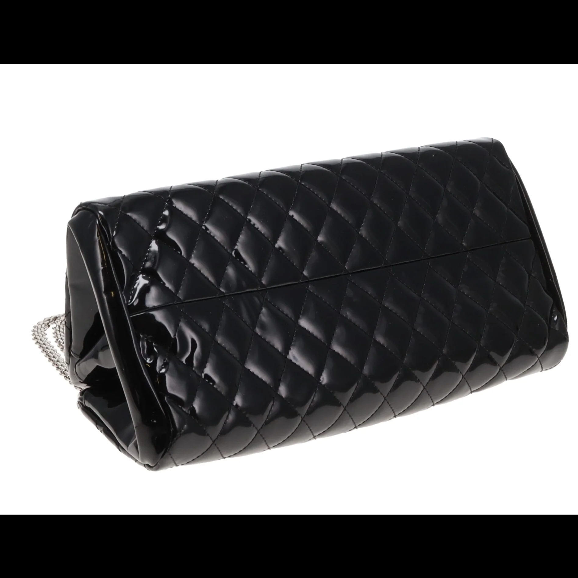Chanel Mademoiselle Bowling Bag Black Patent Leather SHW 2011 - Image 11