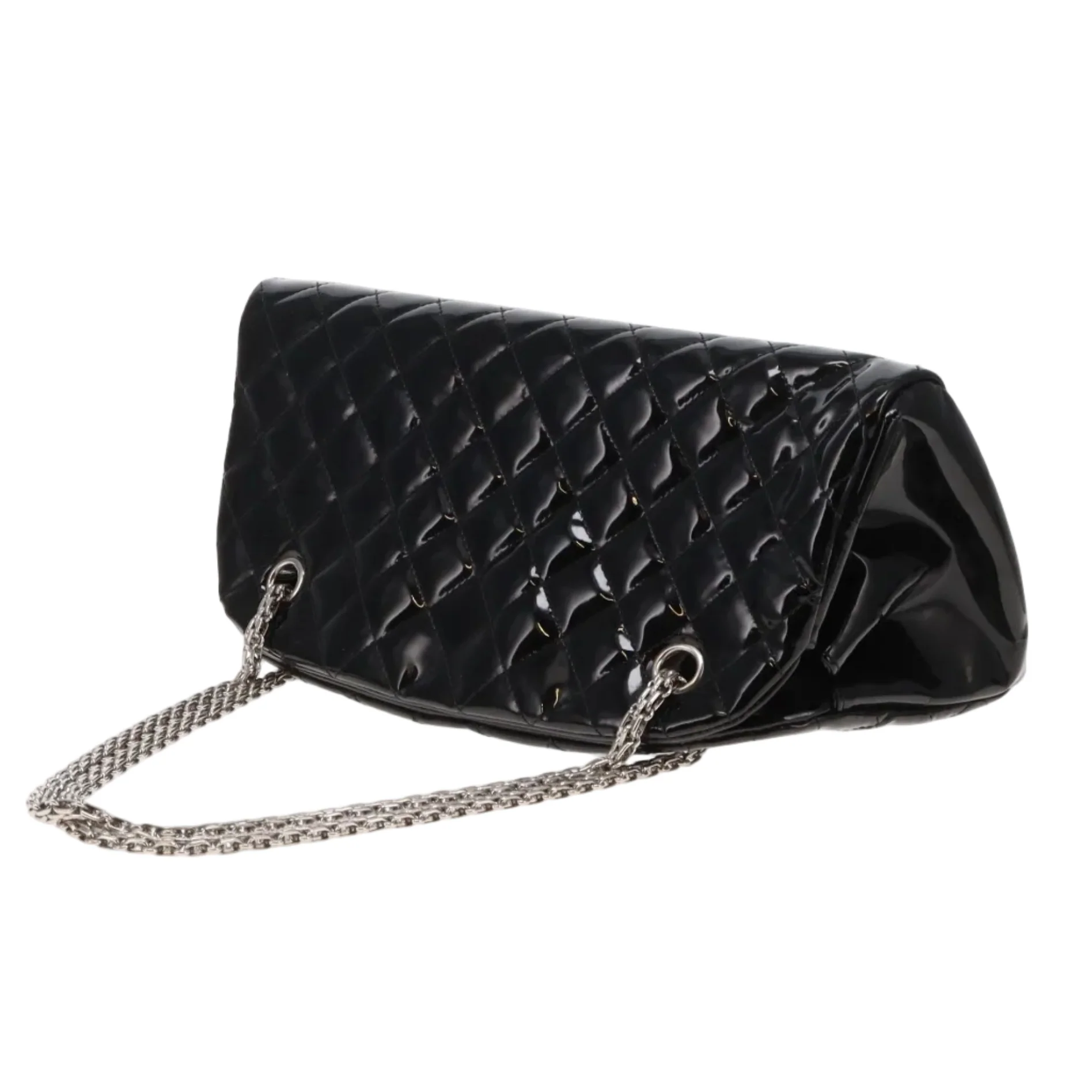 Chanel Mademoiselle Bowling Bag Black Patent Leather SHW 2011 - Image 12