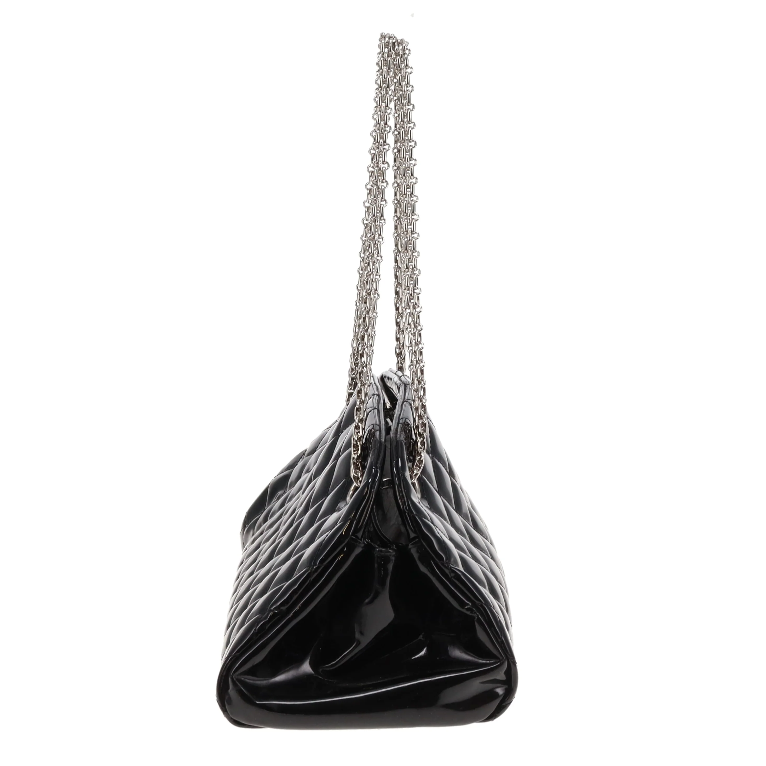 Chanel Mademoiselle Bowling Bag Black Patent Leather SHW 2011 - Image 5