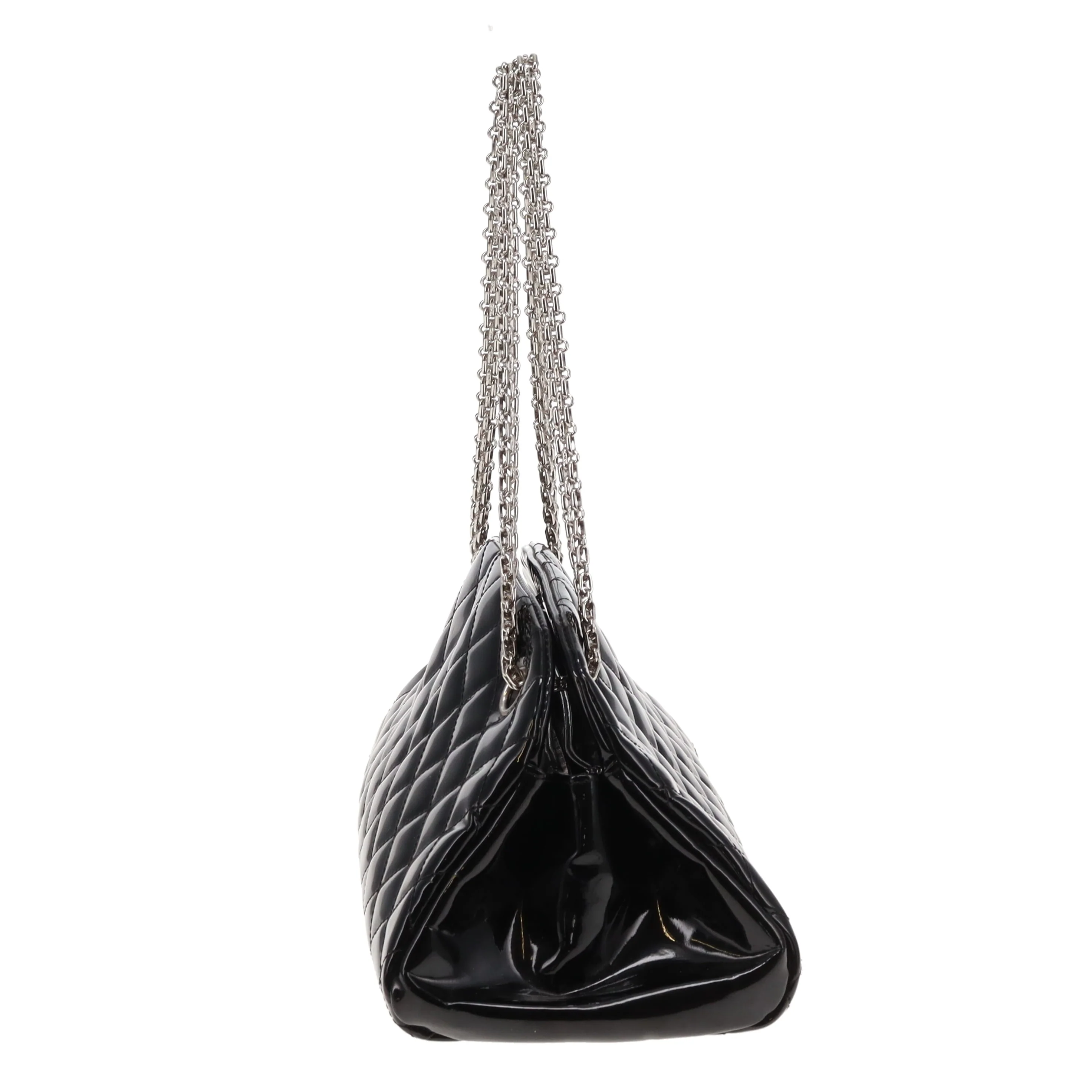 Chanel Mademoiselle Bowling Bag Black Patent Leather SHW 2011 - Image 7