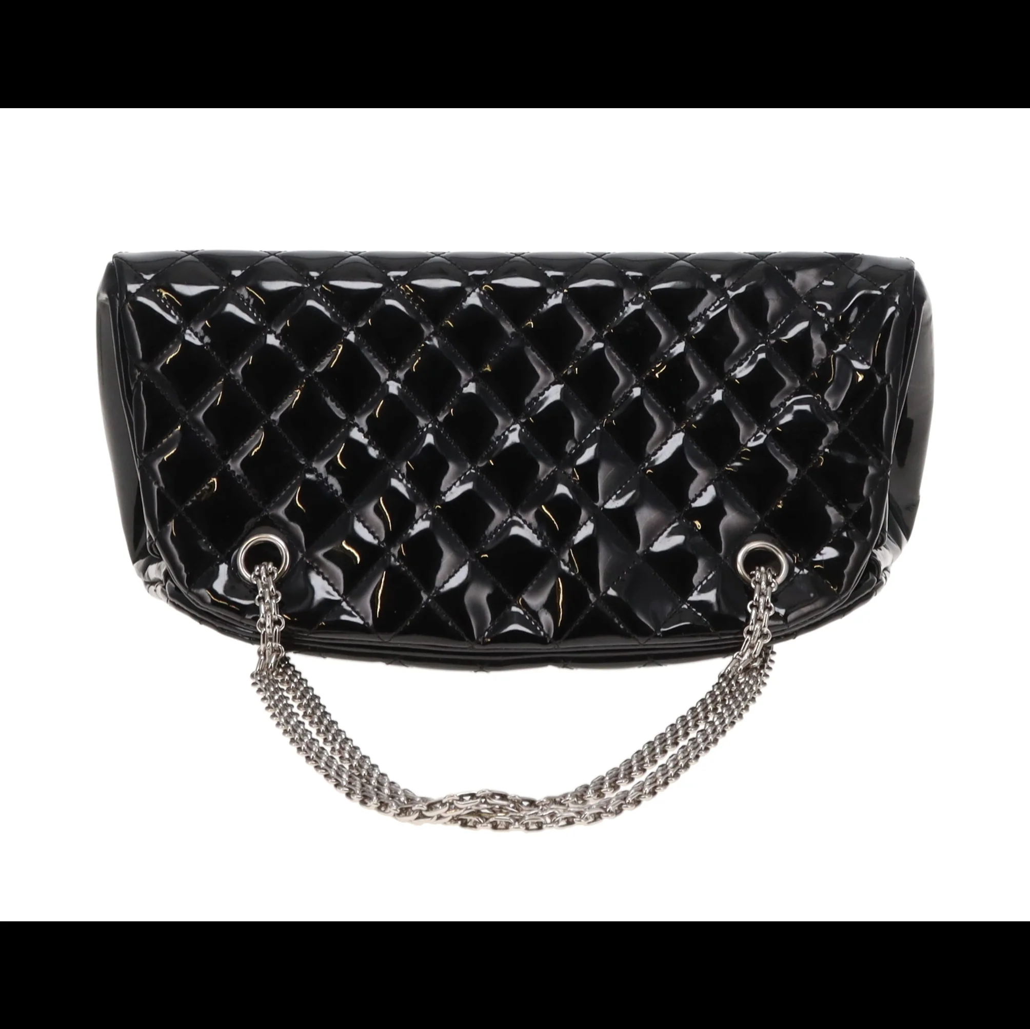 Chanel Mademoiselle Bowling Bag Black Patent Leather SHW 2011 - Image 8
