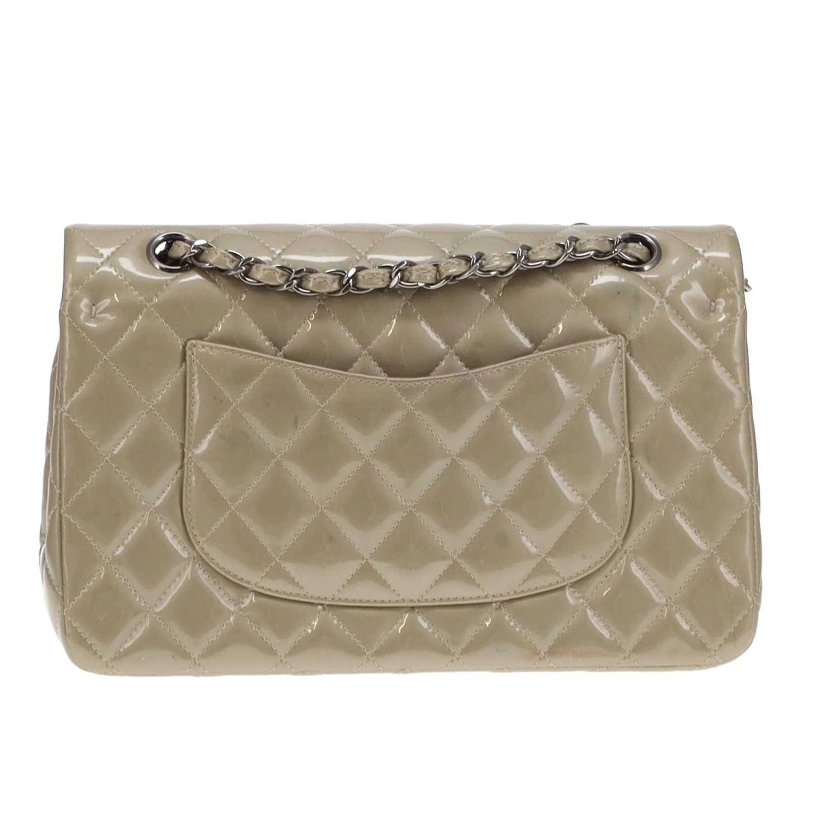 Chanel Classic Medium Double Flap Metallic Sage Green Patent GMH 2012/13 - Image 10