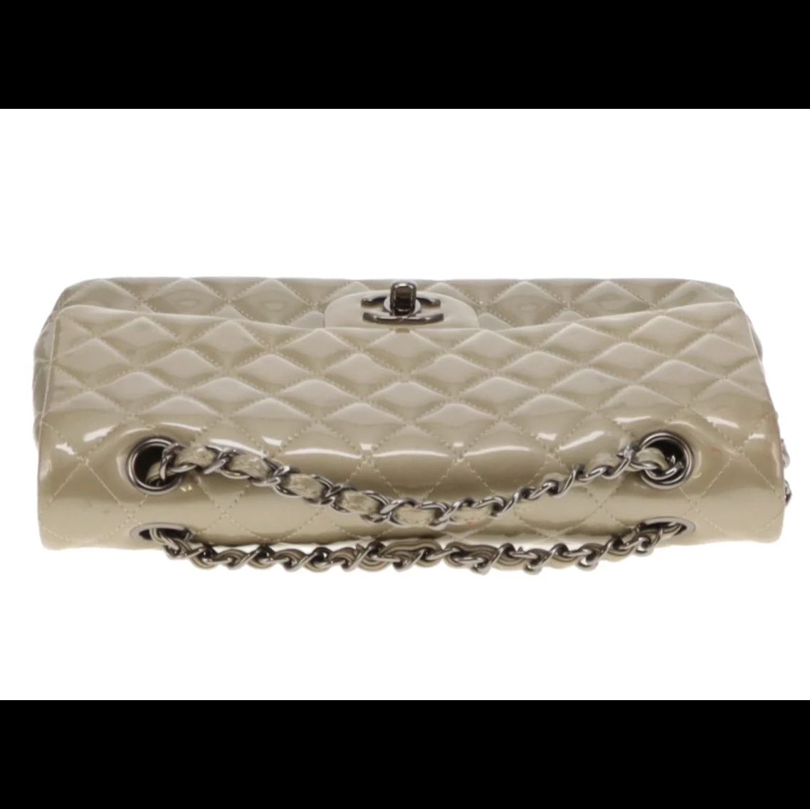 Chanel Classic Medium Double Flap Metallic Sage Green Patent GMH 2012/13 - Image 16