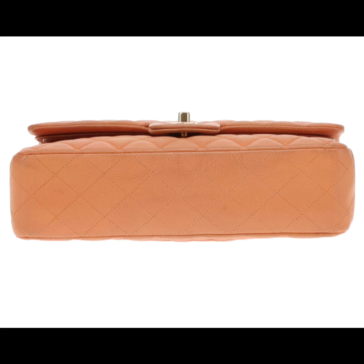Chanel Classic Medium Double Flap Peach Caviar Leather GH 2012 - Image 13