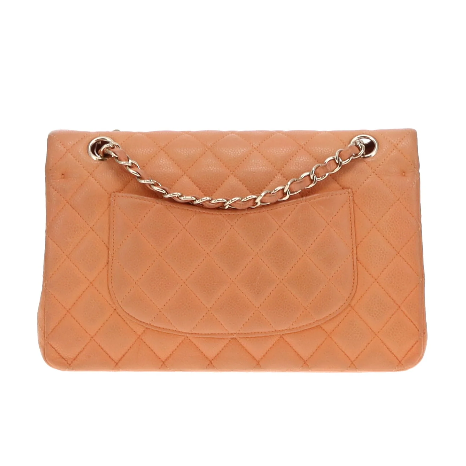Chanel Classic Medium Double Flap Peach Caviar Leather GH 2012 - Image 8