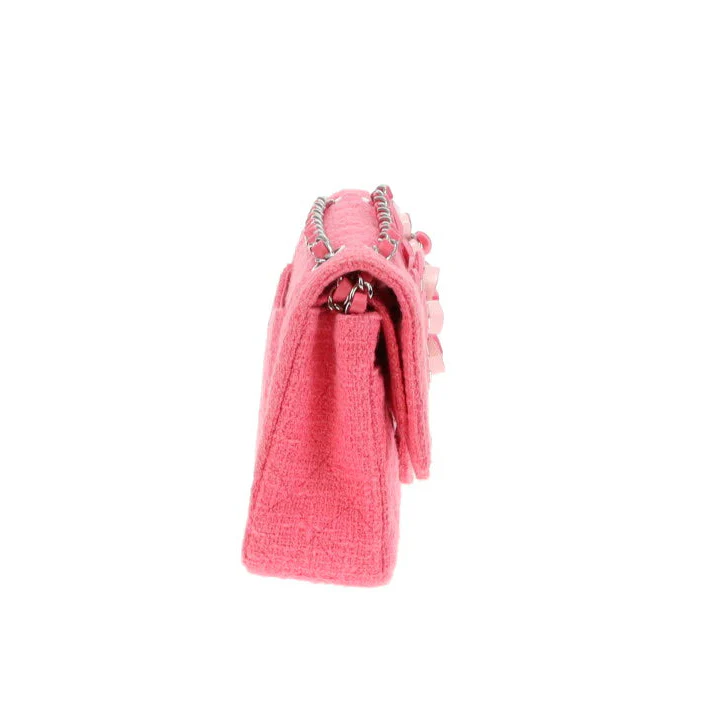 Chanel Pink 2016C Tweed Medium Double Flap Bag Very Rare - Image 12