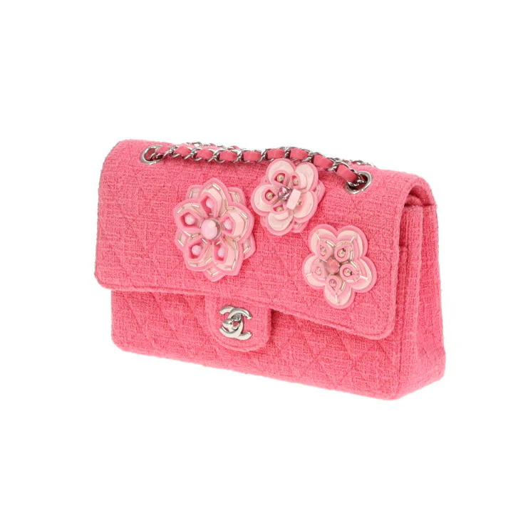 Chanel Pink 2016C Tweed Medium Double Flap Bag Very Rare - Image 9