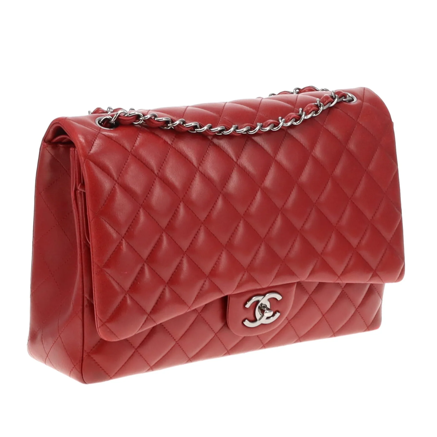 Chanel Classic Maxi Double Flap Rouge Leather SH 2013/14 - Image 8