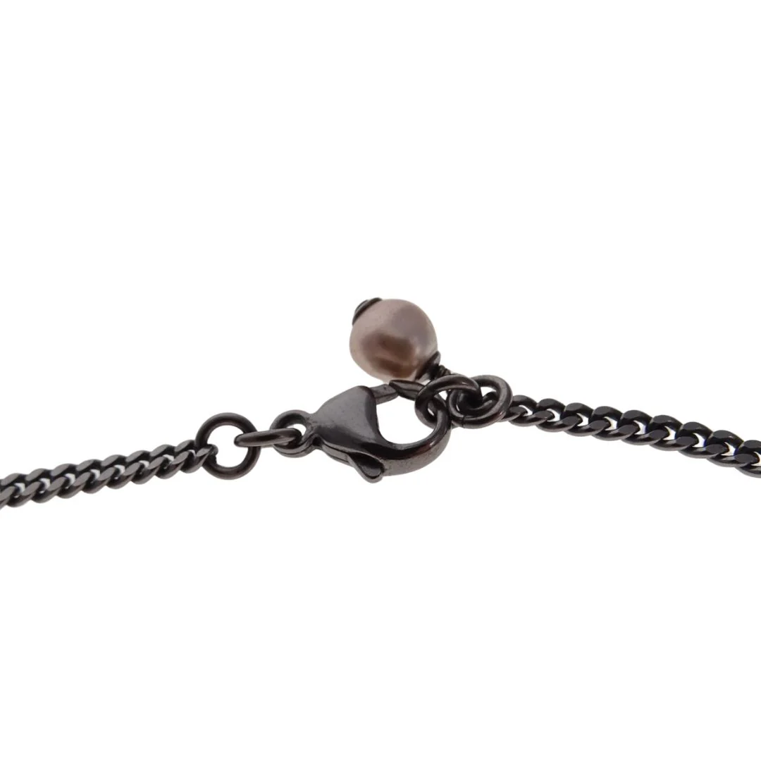 Chanel Ruthenium & Costume Pearl Cluster Pendant Necklace Short - Image 5
