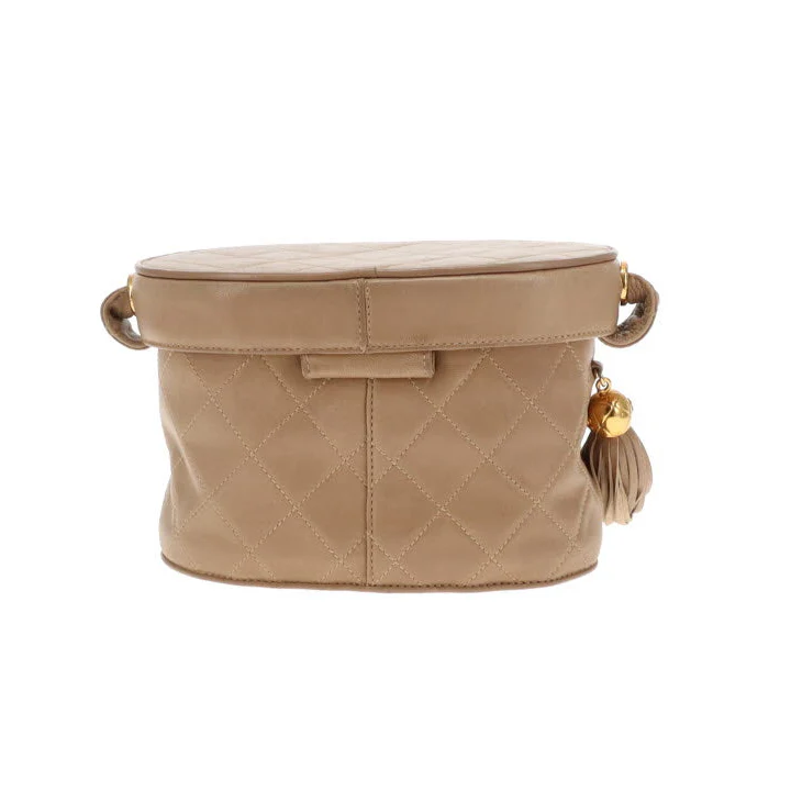 Chanel Tassel Vanity Bag Beige Quilted Lambskin Vintage - Image 7