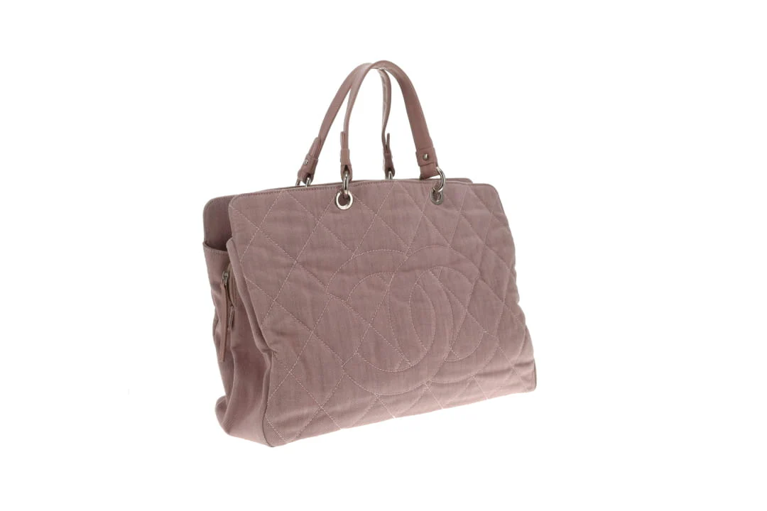 Chanel Tote Large Quilted Denim Pink 2008/09 - Image 4