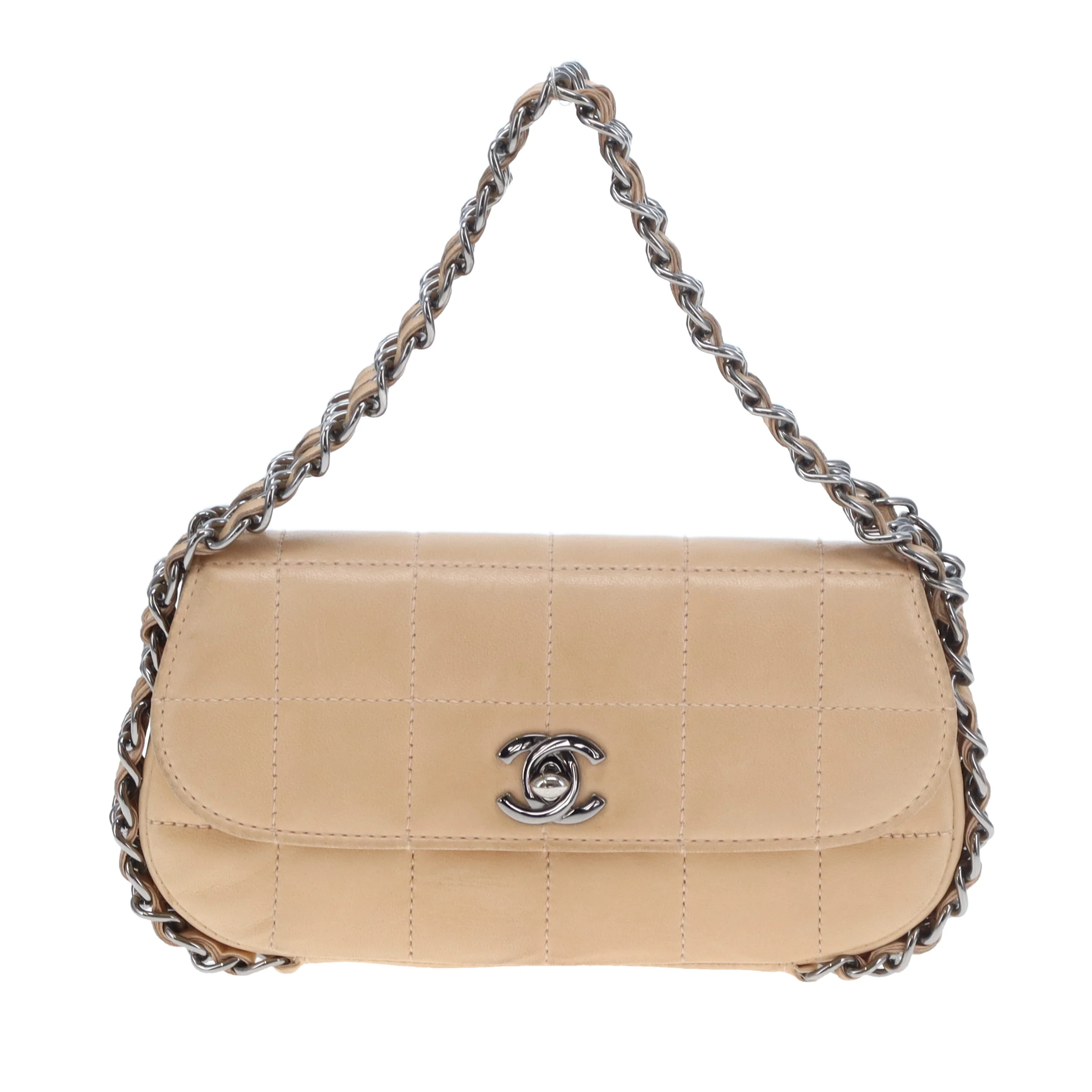Chanel Triple Chain Choco Bar Mini Flap Beige GMHW 2004/05