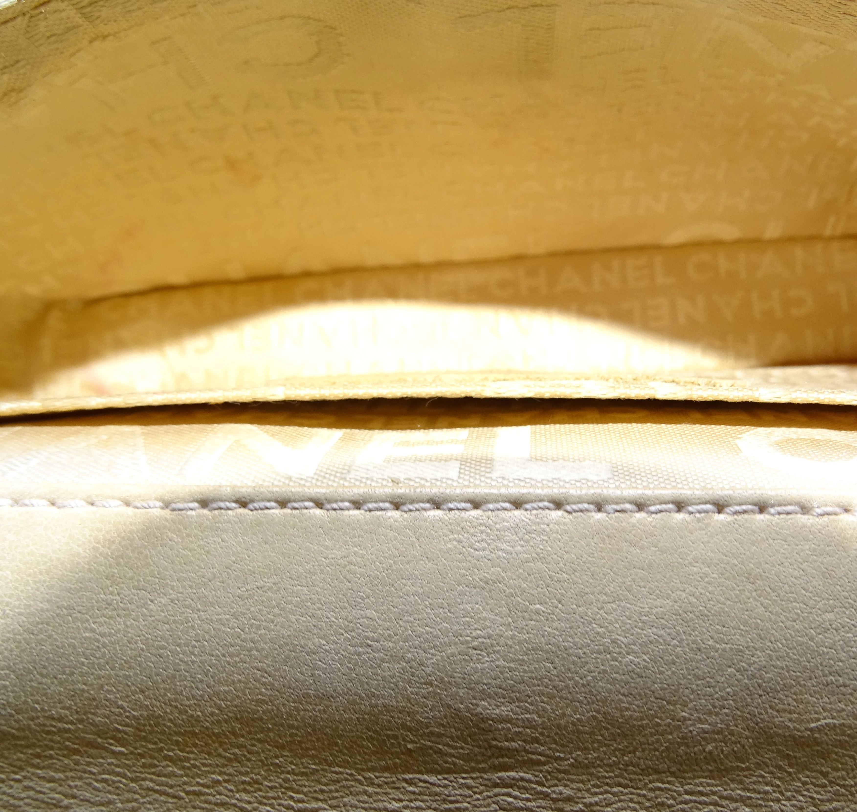 Chanel Triple Chain Choco Bar Mini Flap Beige GMHW 2004/05 - Image 12