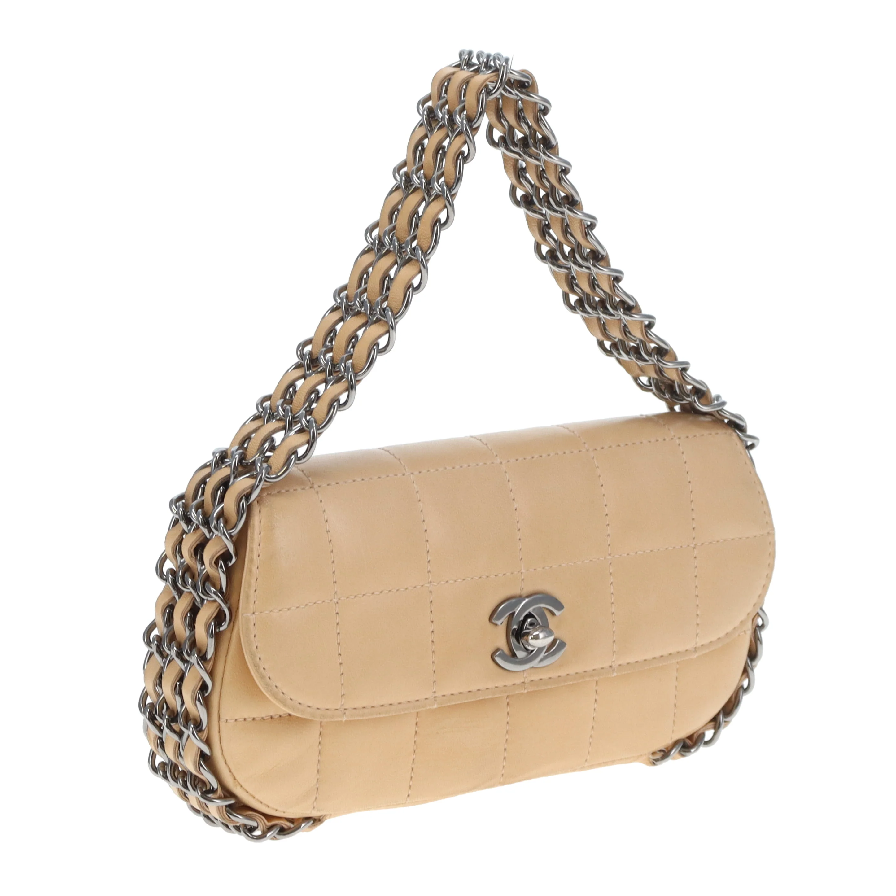 Chanel Triple Chain Choco Bar Mini Flap Beige GMHW 2004/05 - Image 3