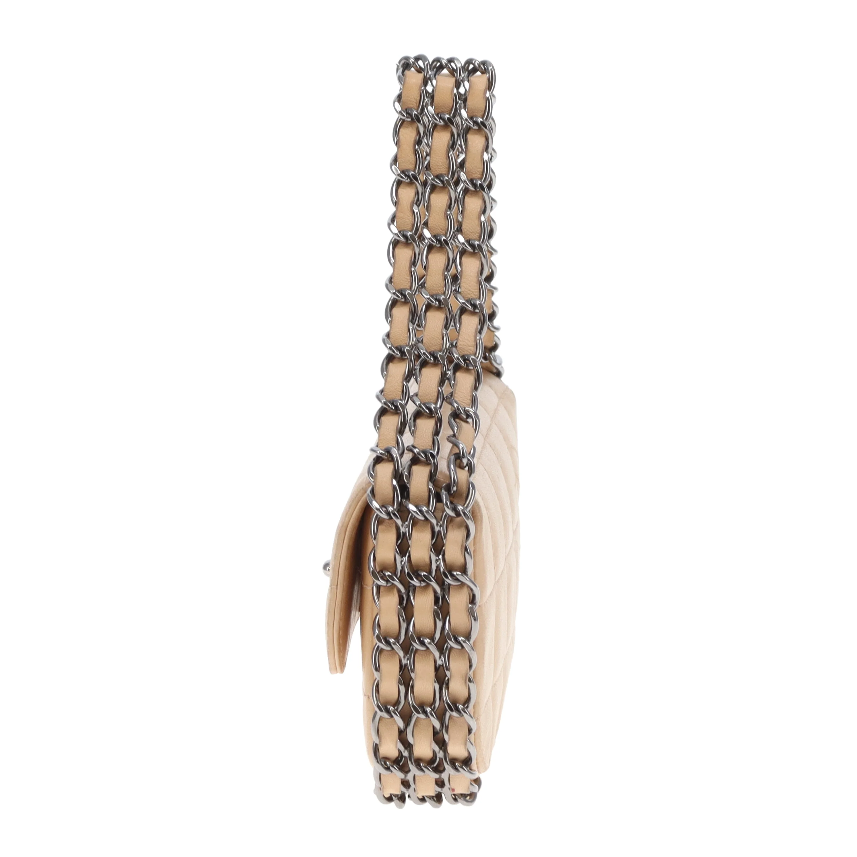 Chanel Triple Chain Choco Bar Mini Flap Beige GMHW 2004/05 - Image 6
