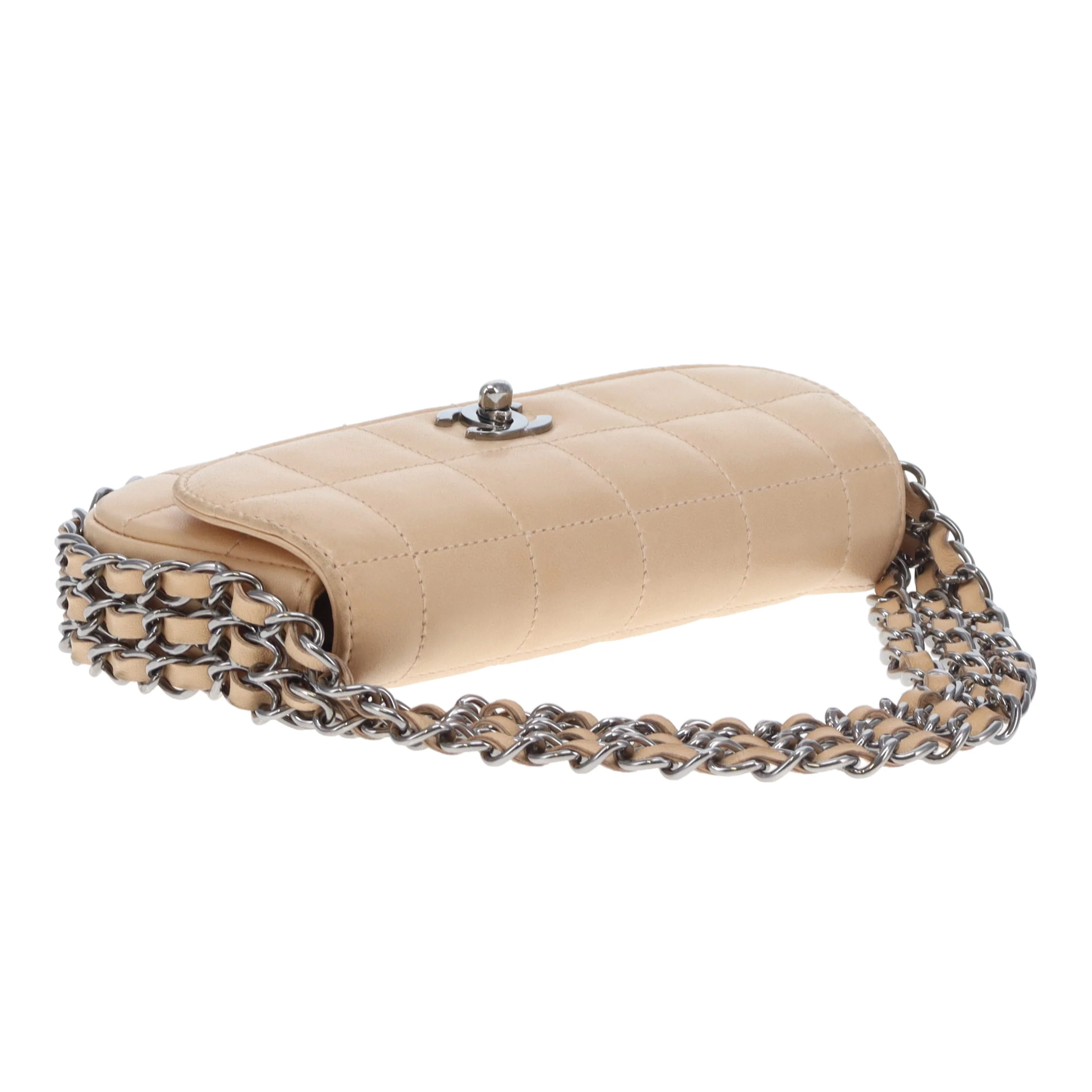 Chanel Triple Chain Choco Bar Mini Flap Beige GMHW 2004/05 - Image 7