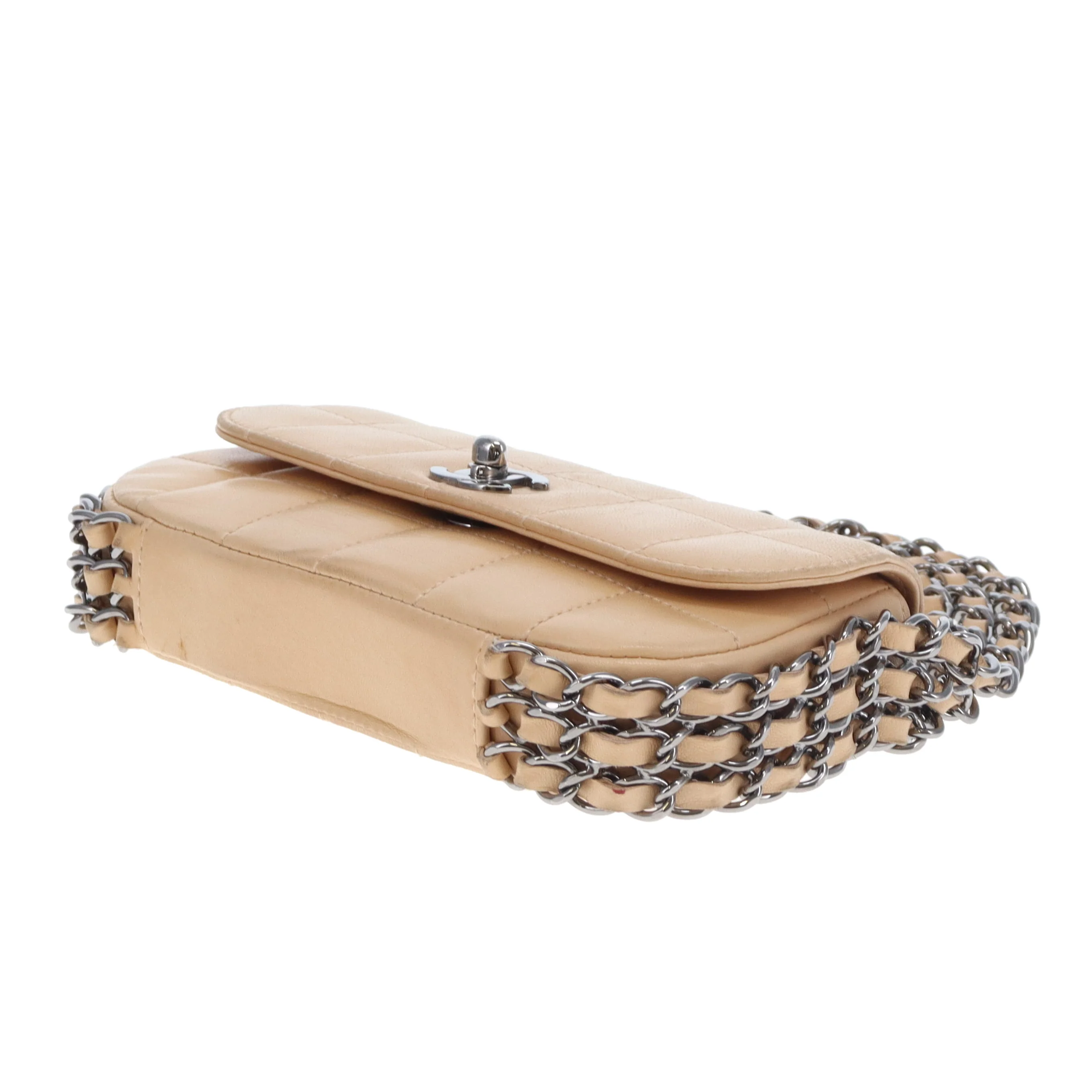 Chanel Triple Chain Choco Bar Mini Flap Beige GMHW 2004/05 - Image 8